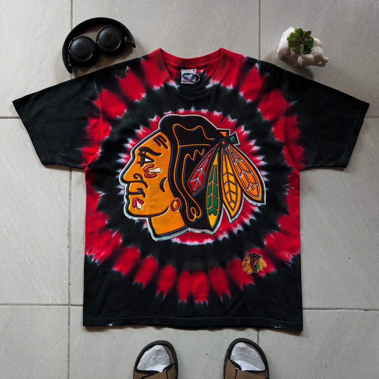 (M FIT L) VINTAGE AOP LIQUID BLUE NHL CHICAGO BLACKHAWKS