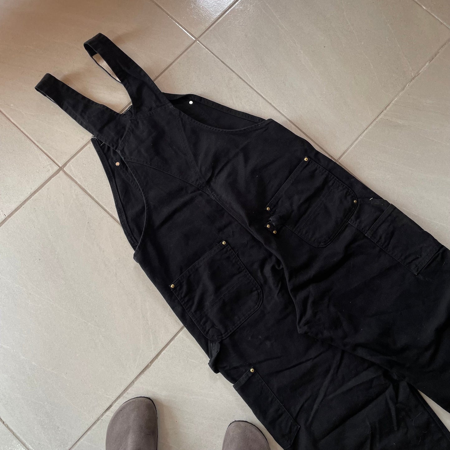 (32/32) CARHARTT OVEROL FULL BLACK DK - NEW