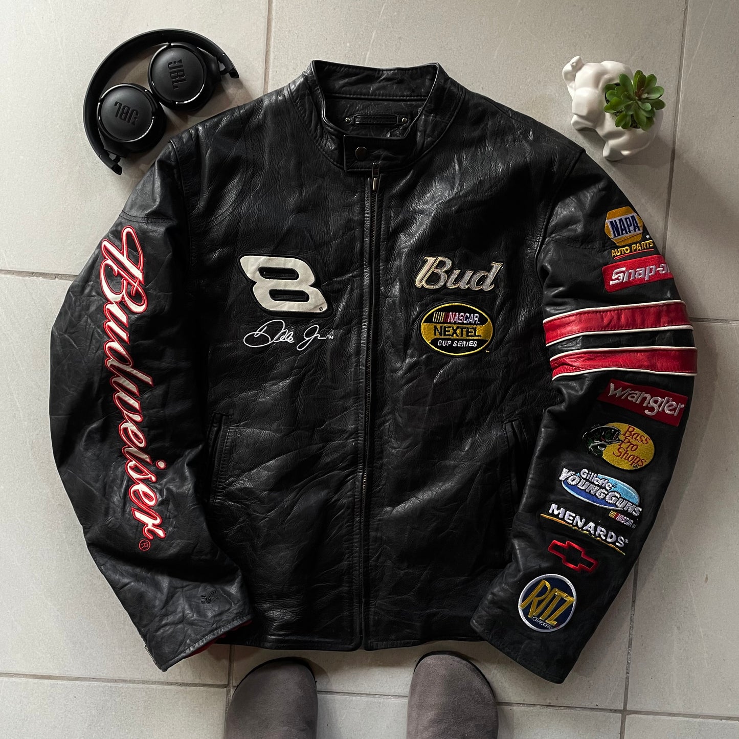 (M BOXY) WILSON LEATHER JACKET NASCAR - DALE JR 8