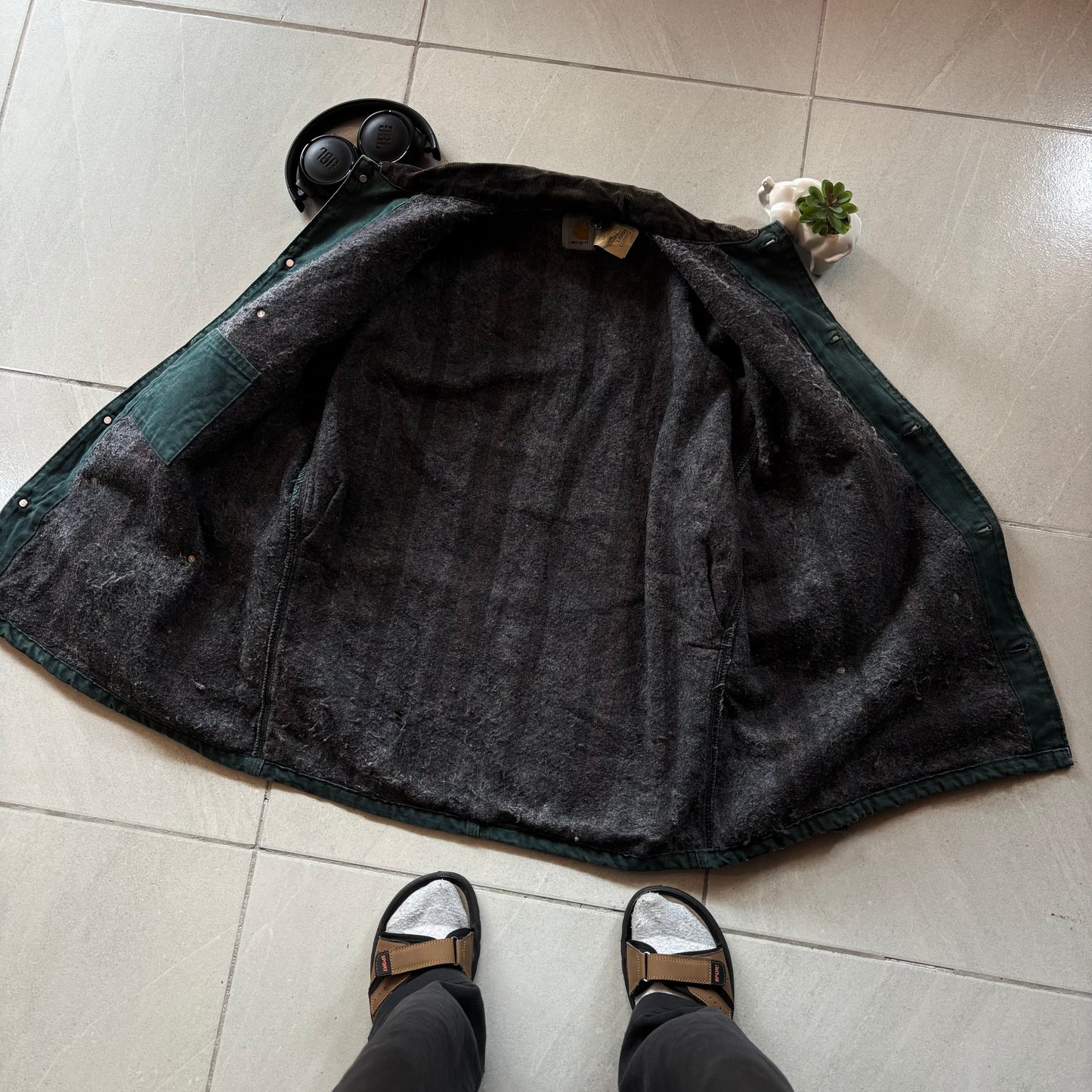 (L) CARHARTT 90s CHORE COAT HUNTER GREEN - ✈️🇨🇴