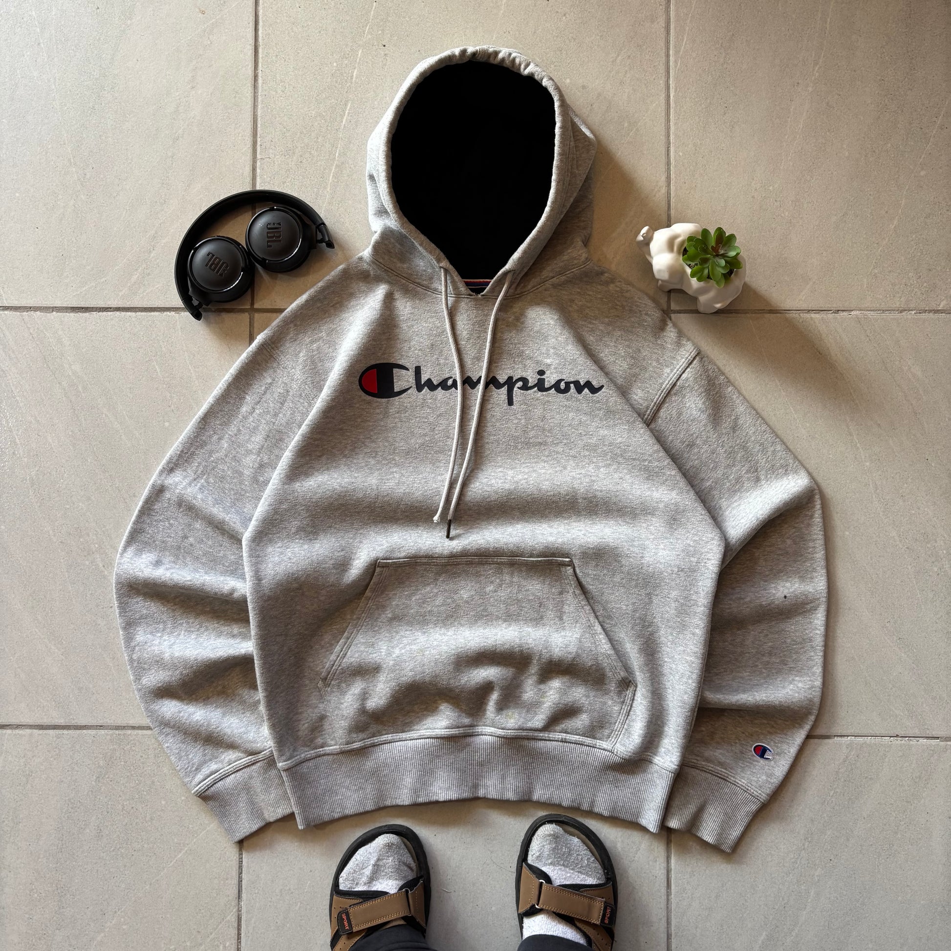 (M BOXY) CHAMPION BIG LOGO HOODIE