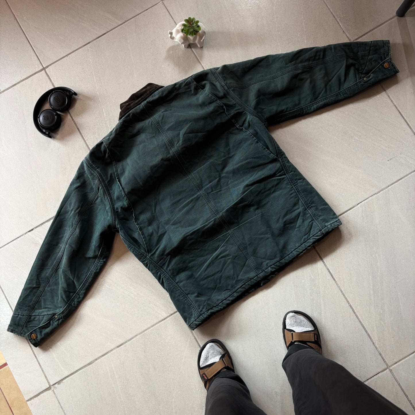 (L) CARHARTT 90s CHORE COAT HUNTER GREEN - ✈️🇨🇴