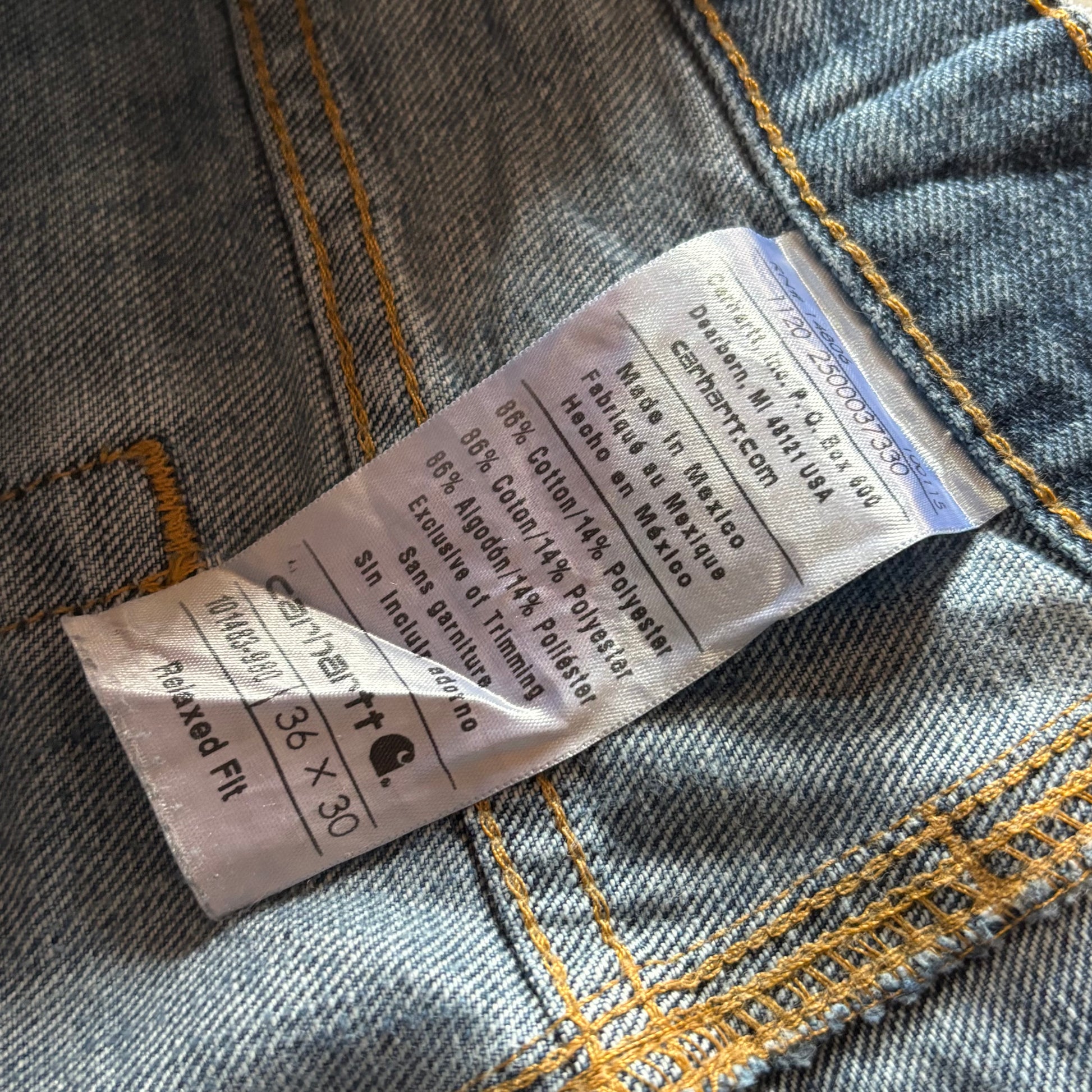 (36/32) CARHARTT 1014 DENIM WORK PANT