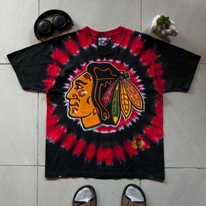 (M FIT L) VINTAGE AOP LIQUID BLUE NHL CHICAGO BLACKHAWKS