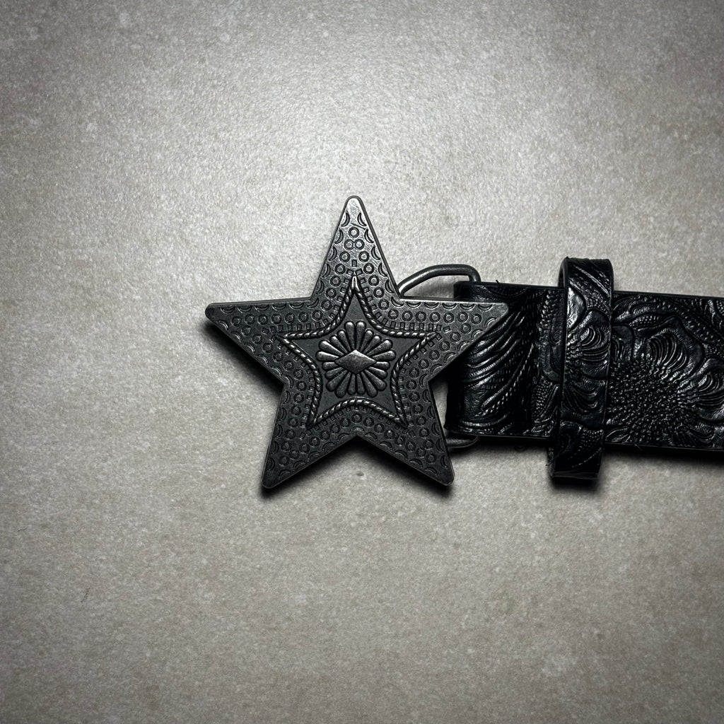 STAR STEEL LEATHER BELT