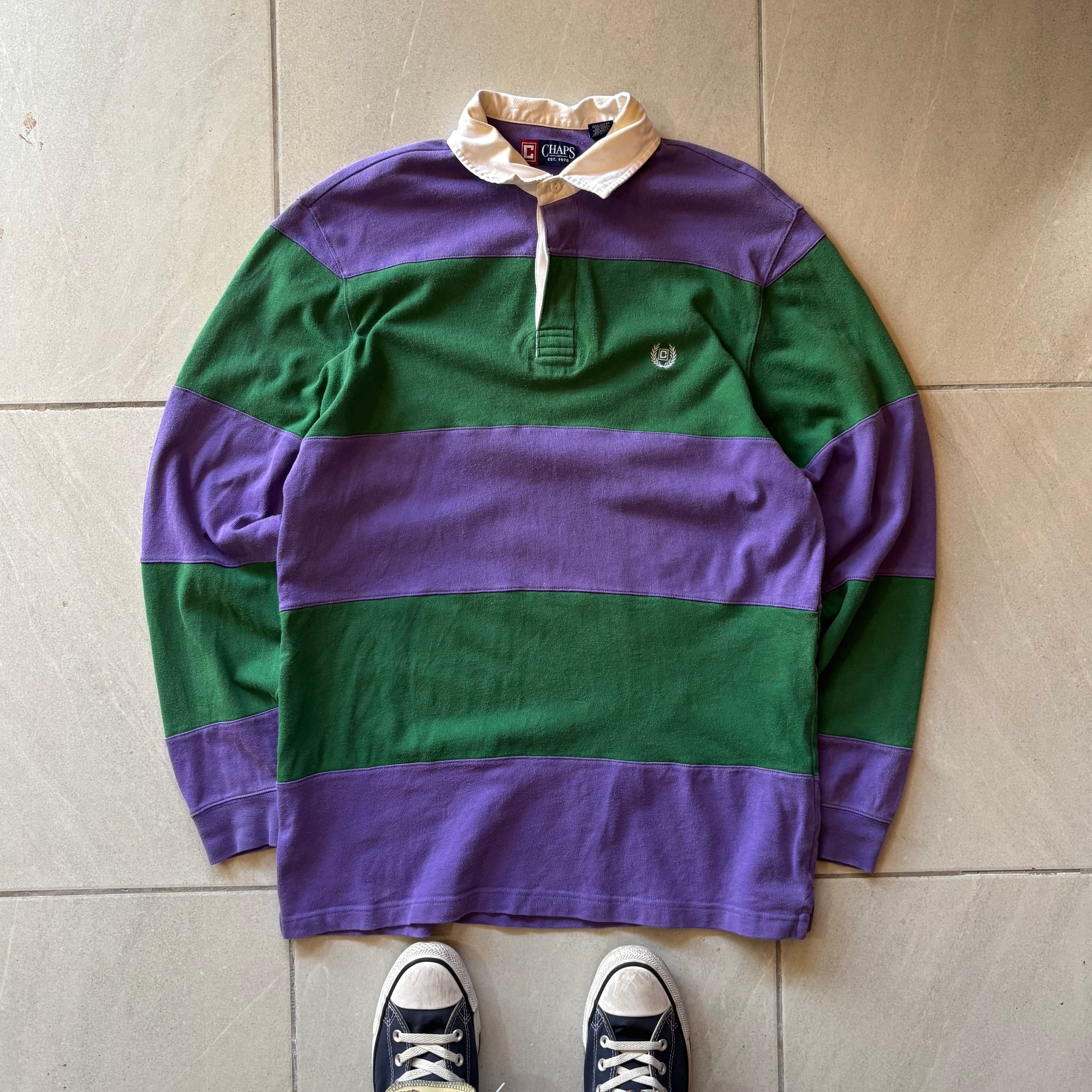(L) CHAPS LONG SLEEVE BICOLOR