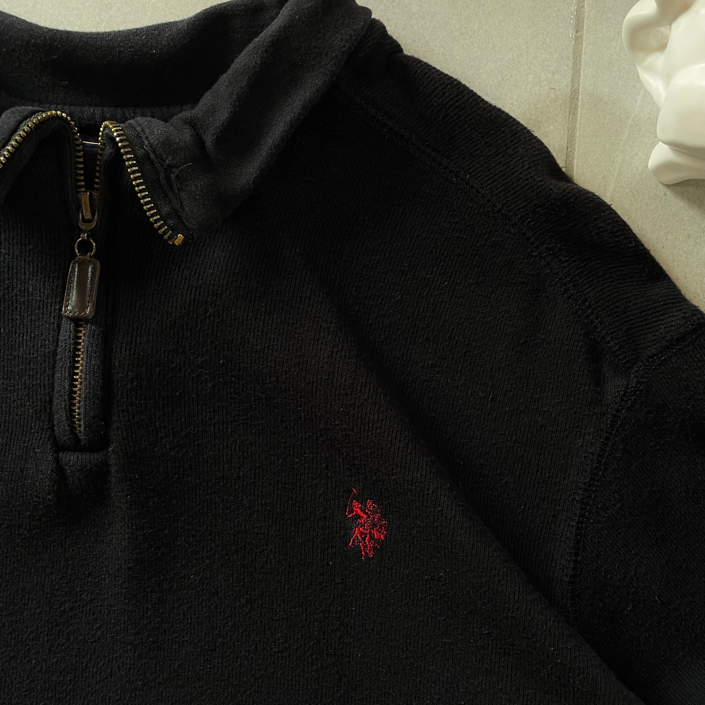 (L Boxy) Ralph Lauren Half Zip - Red Pony