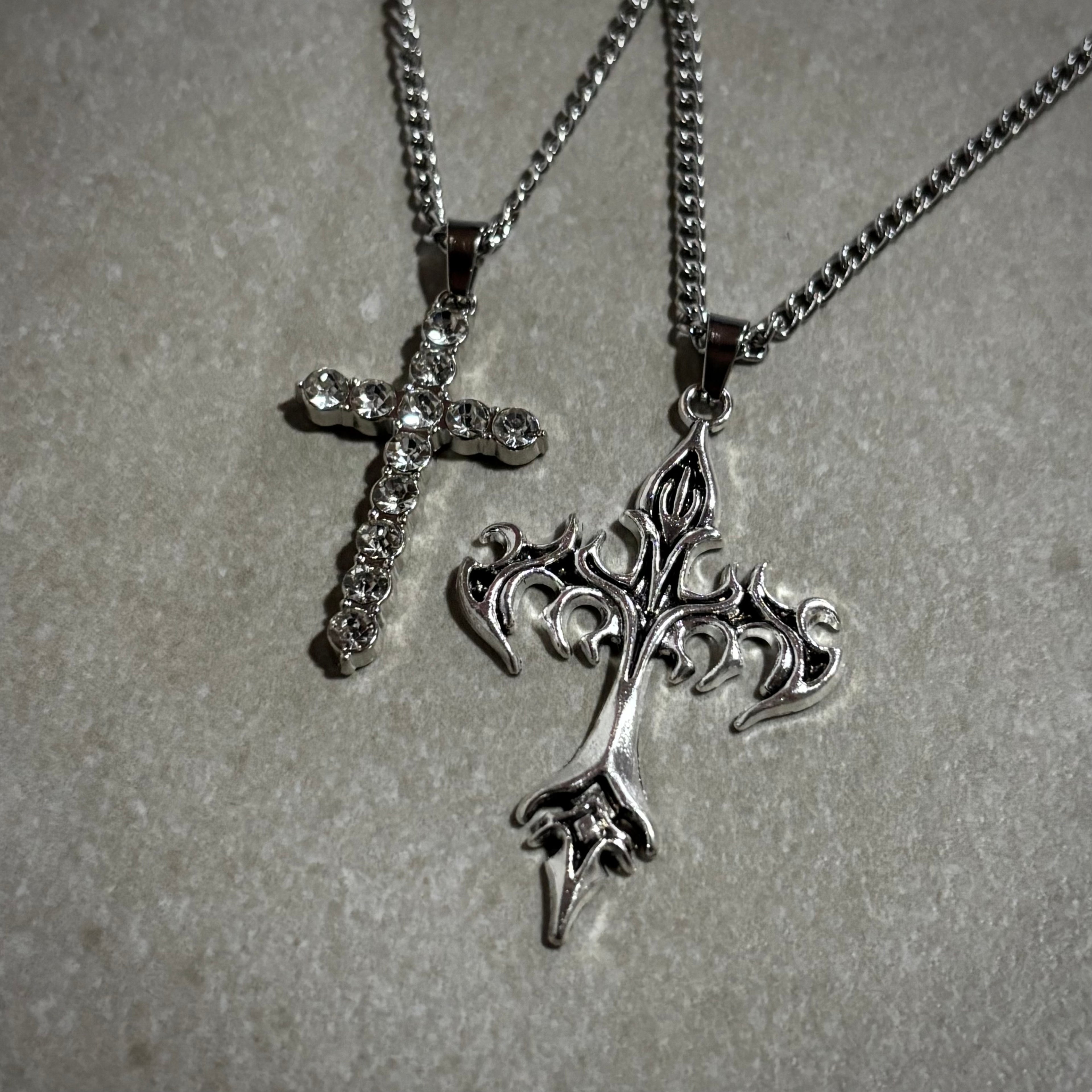 FLAME CROSS NECKLACE (PACK 2)