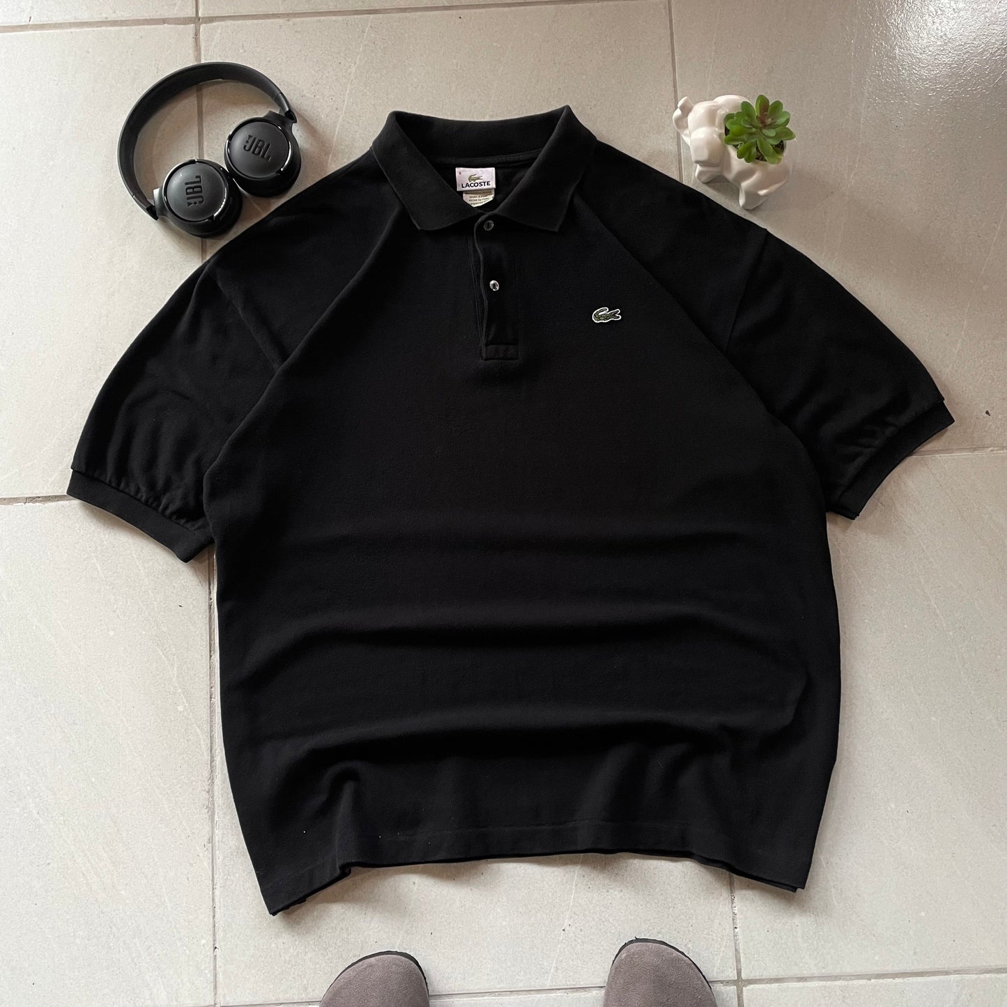 (Xl) Lacoste - Black - Bordada - NEW