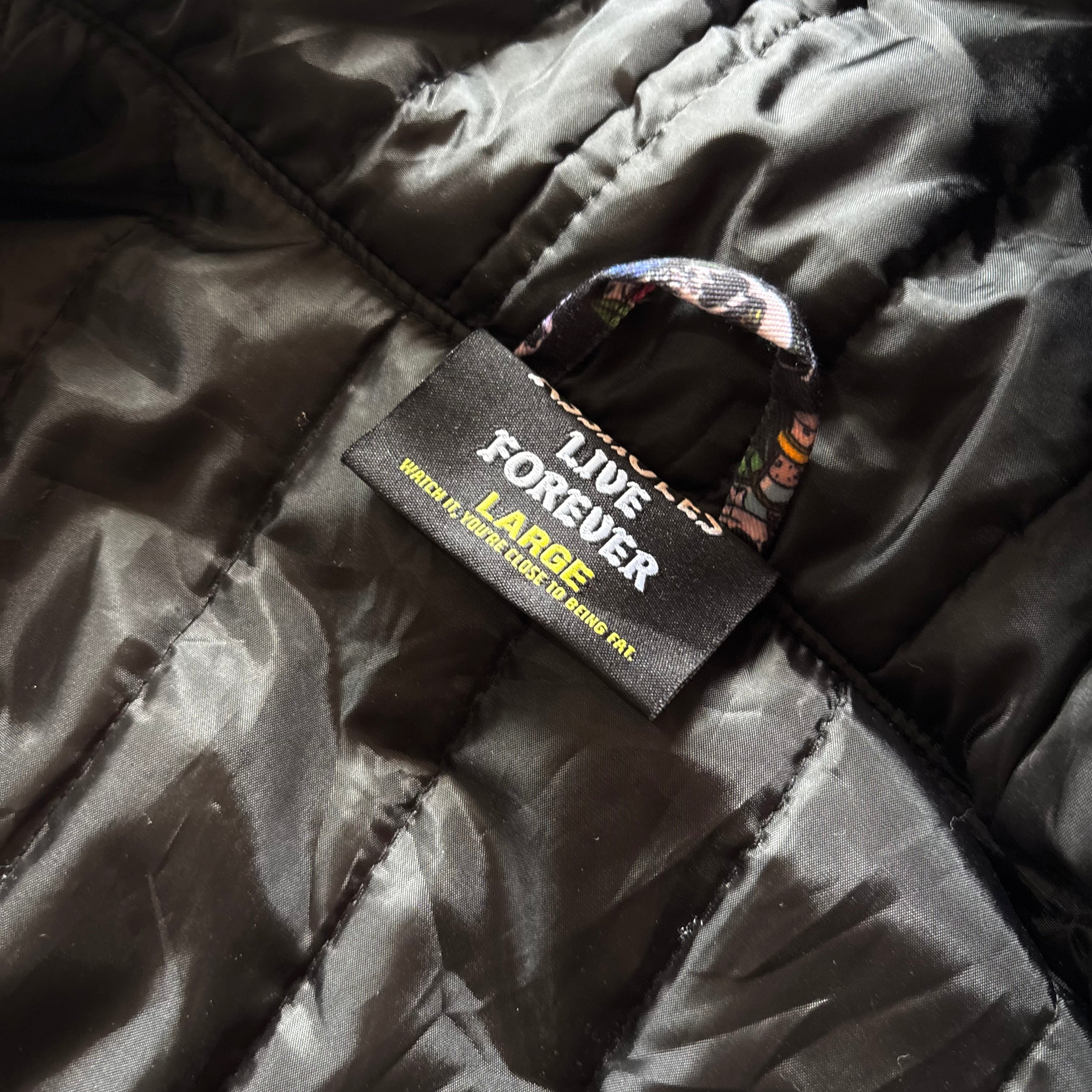 (L) LIVE FOREVER TYPE ED HARDY HOODIE BOMBER