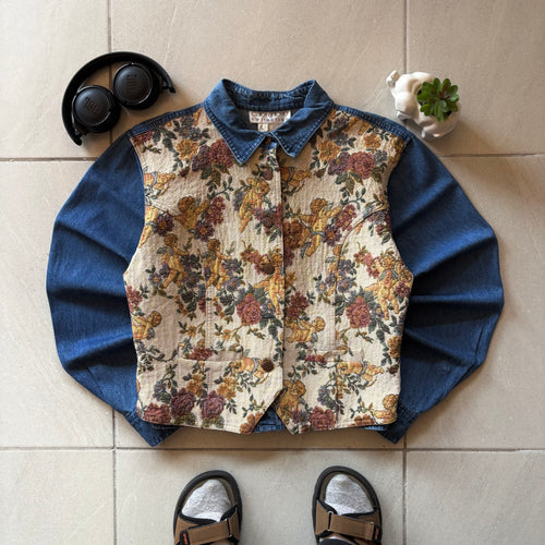 (S FIT M) C.A DENIM CUSTOM JACKET ANGELS