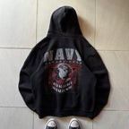 (L) NAVY VINTAGE HOODIE FULL ZIP
