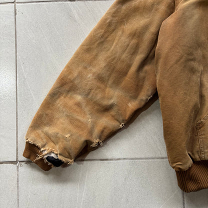 (Xl) VINTAGE CARHARTT ACTIVE JACKET J130 BRN - DISTRESSED