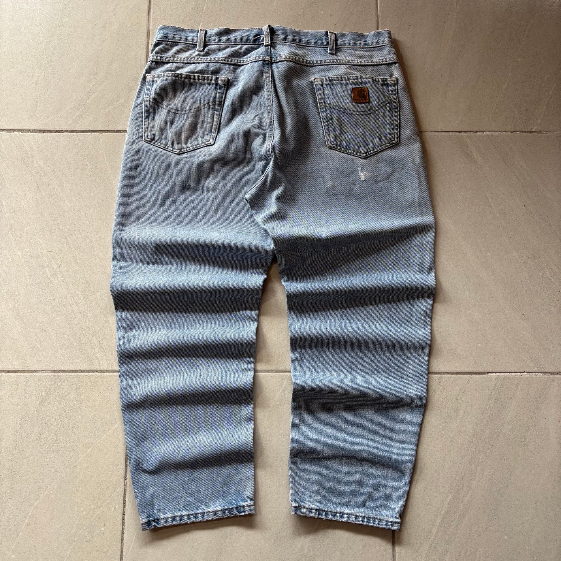 (36/32) CARHARTT BIG LOGO DENIM WORK PANT