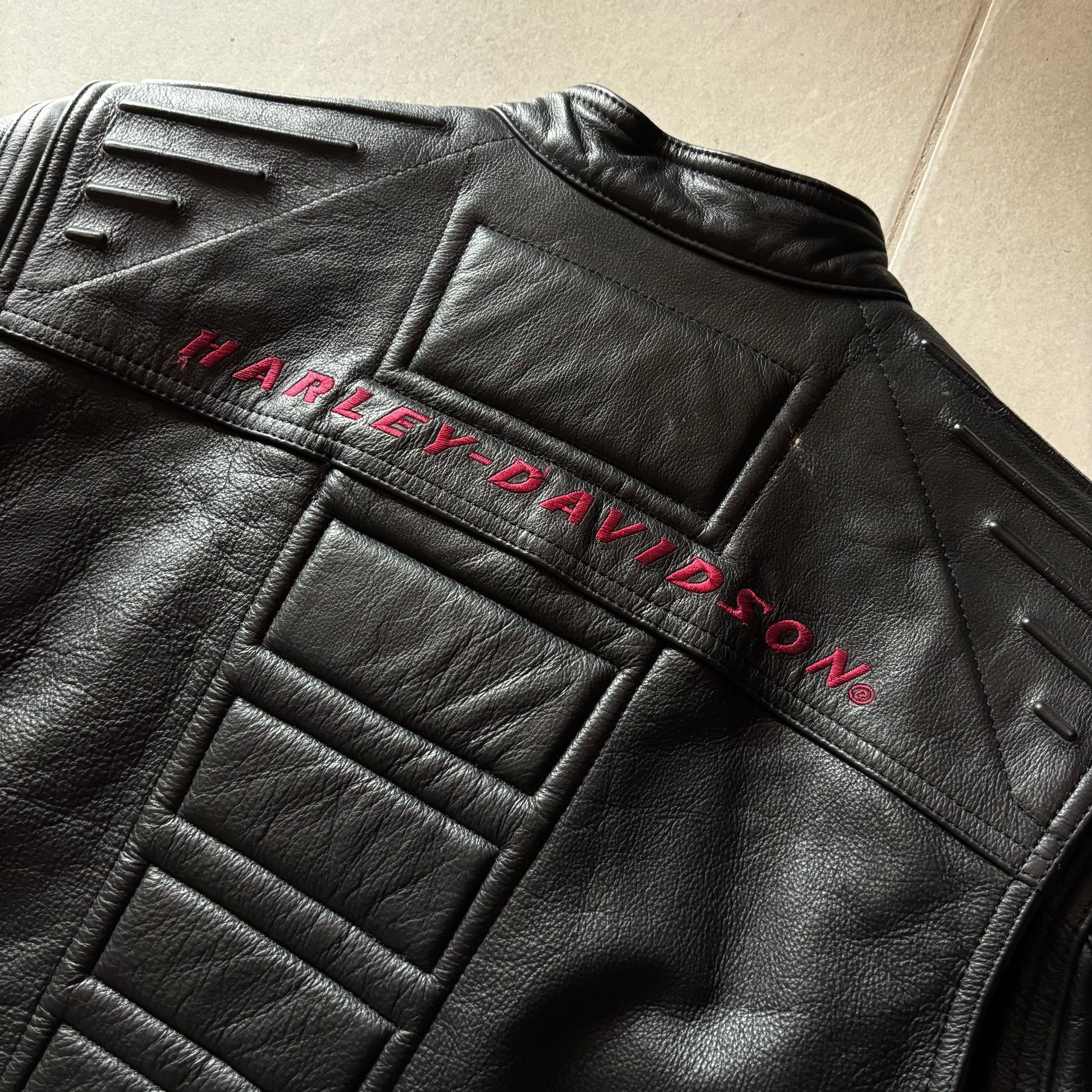 (S FIT M BOXY) HARLEY DAVIDSON MOTORCYCLE LEATHER JACKET