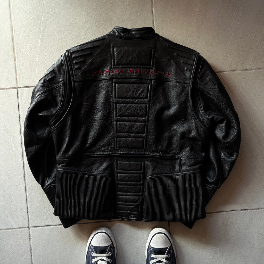 (S FIT M BOXY) HARLEY DAVIDSON MOTORCYCLE LEATHER JACKET