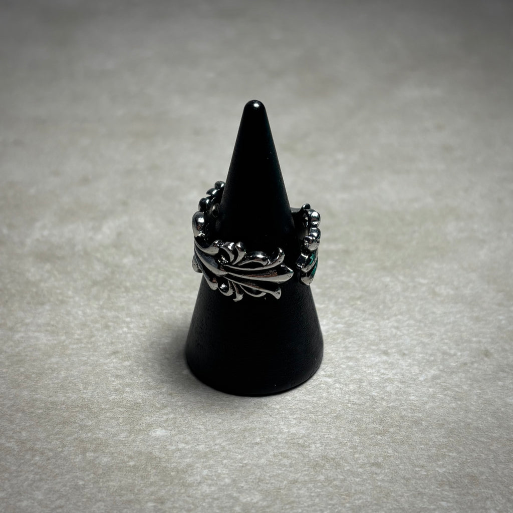 CHROME HEARTS FLORAL CROSS RING