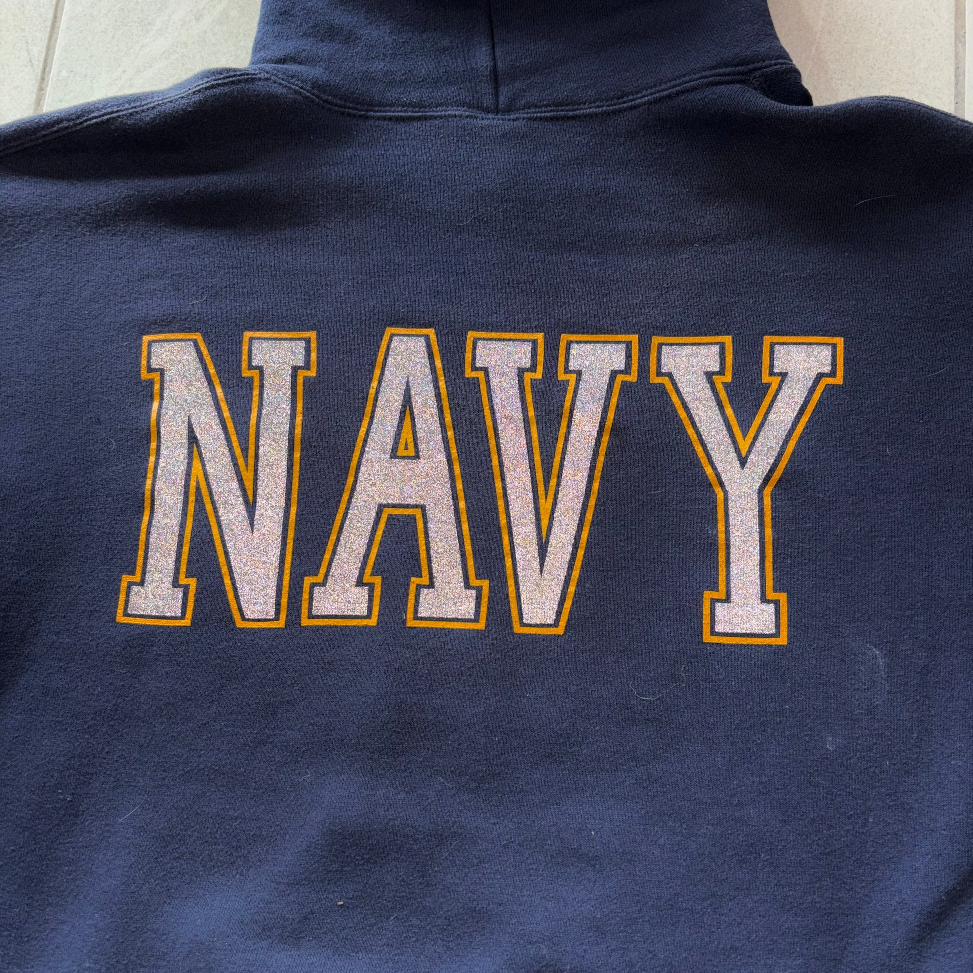 (FIT M) VINTAGE US NAVY HOODIE - REFLECTIVE