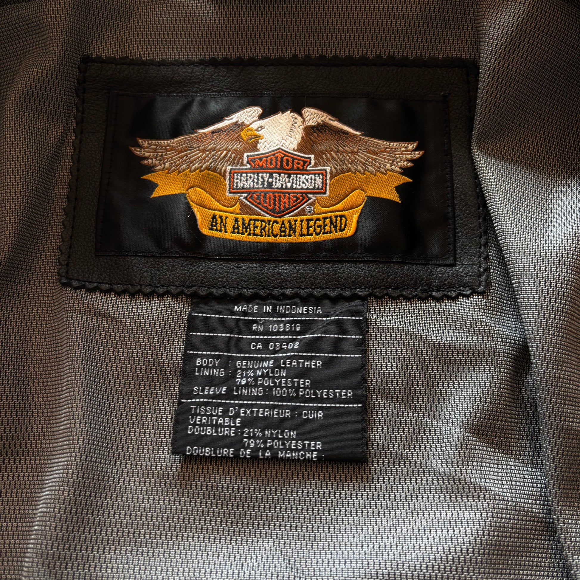 (S FIT M BOXY) HARLEY DAVIDSON MOTORCYCLE LEATHER JACKET