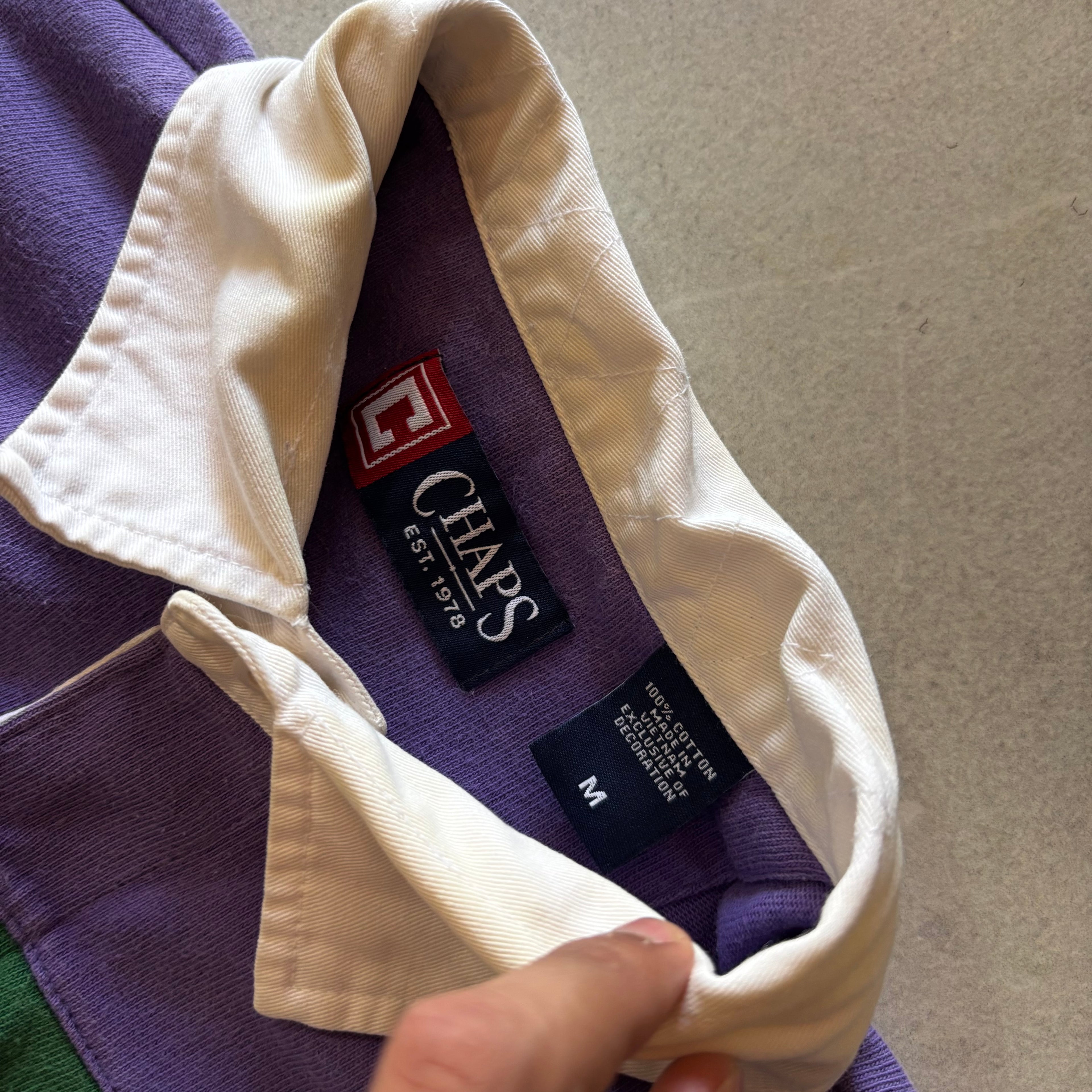 (L) CHAPS LONG SLEEVE BICOLOR