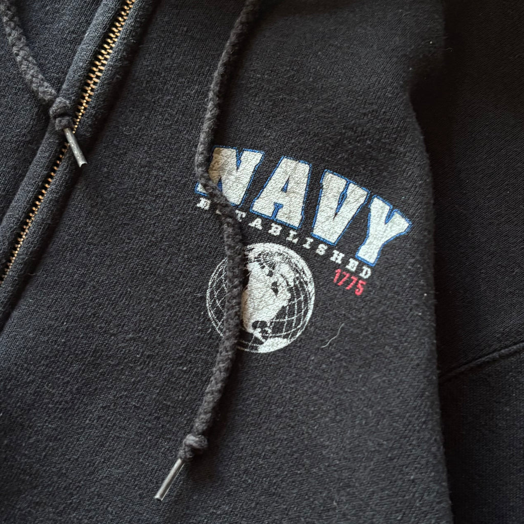 (L) NAVY VINTAGE HOODIE FULL ZIP