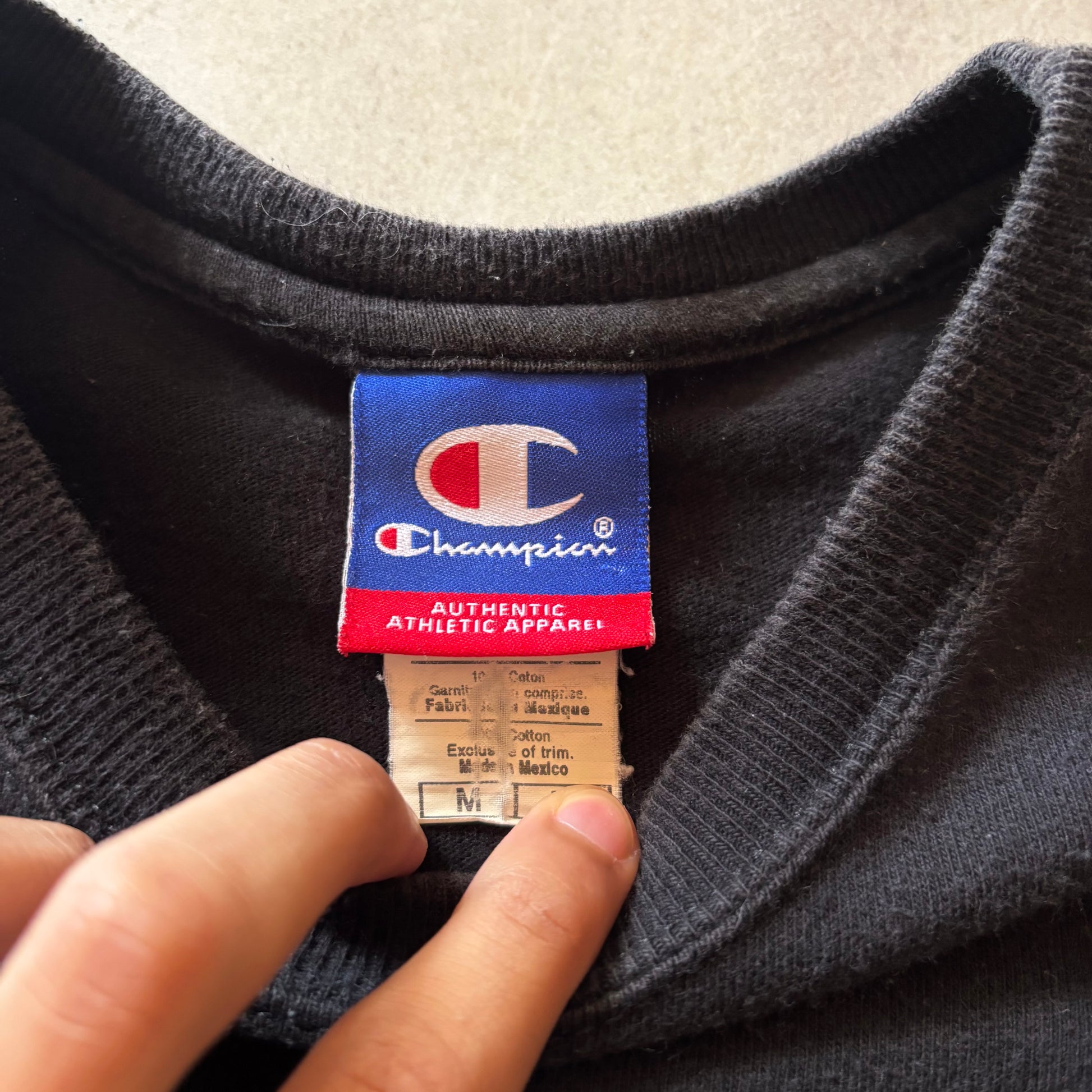 (M BOXY) CHAMPION FULL BLACK TEE