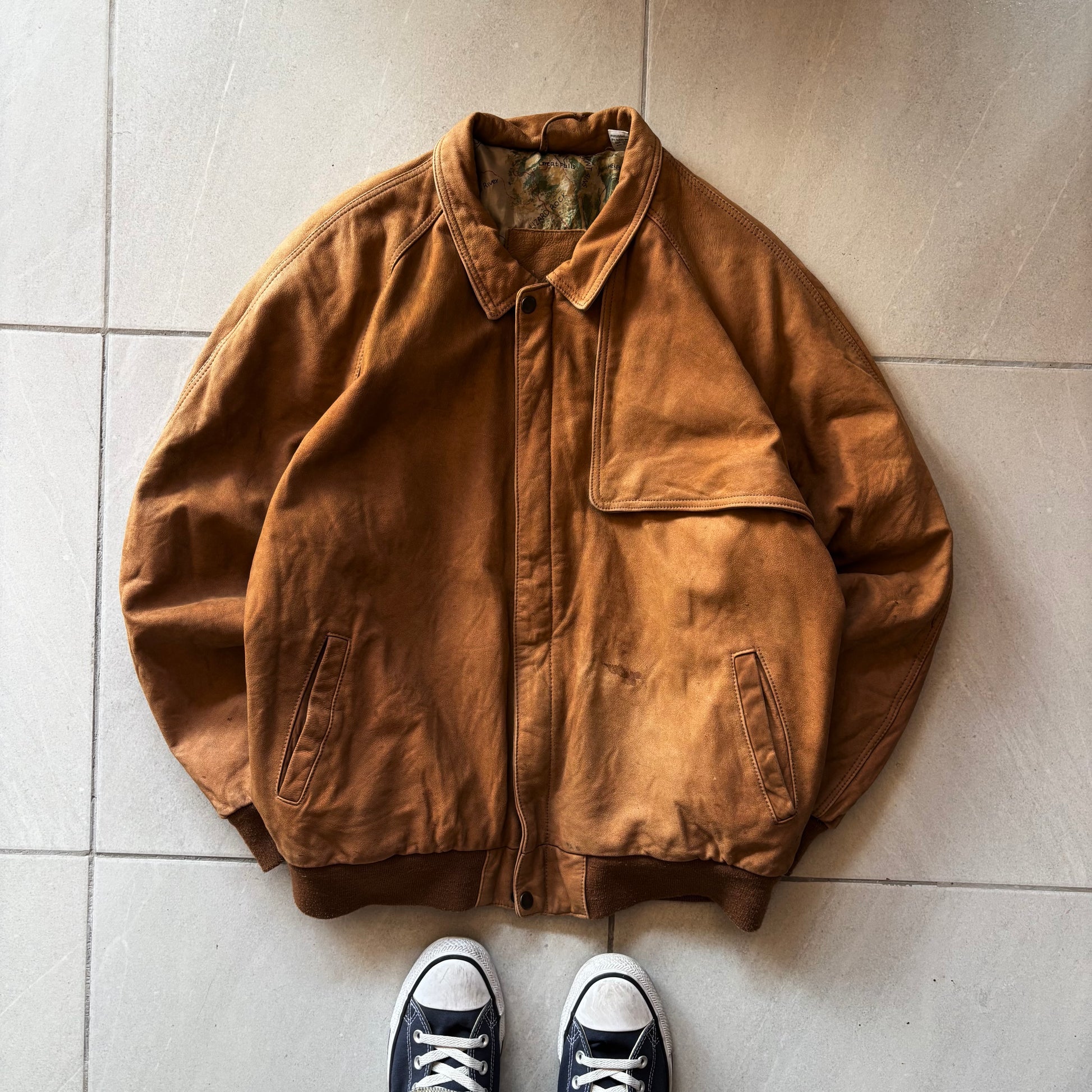 (L) VINTAGE MARLBORO LEATHER JACKET