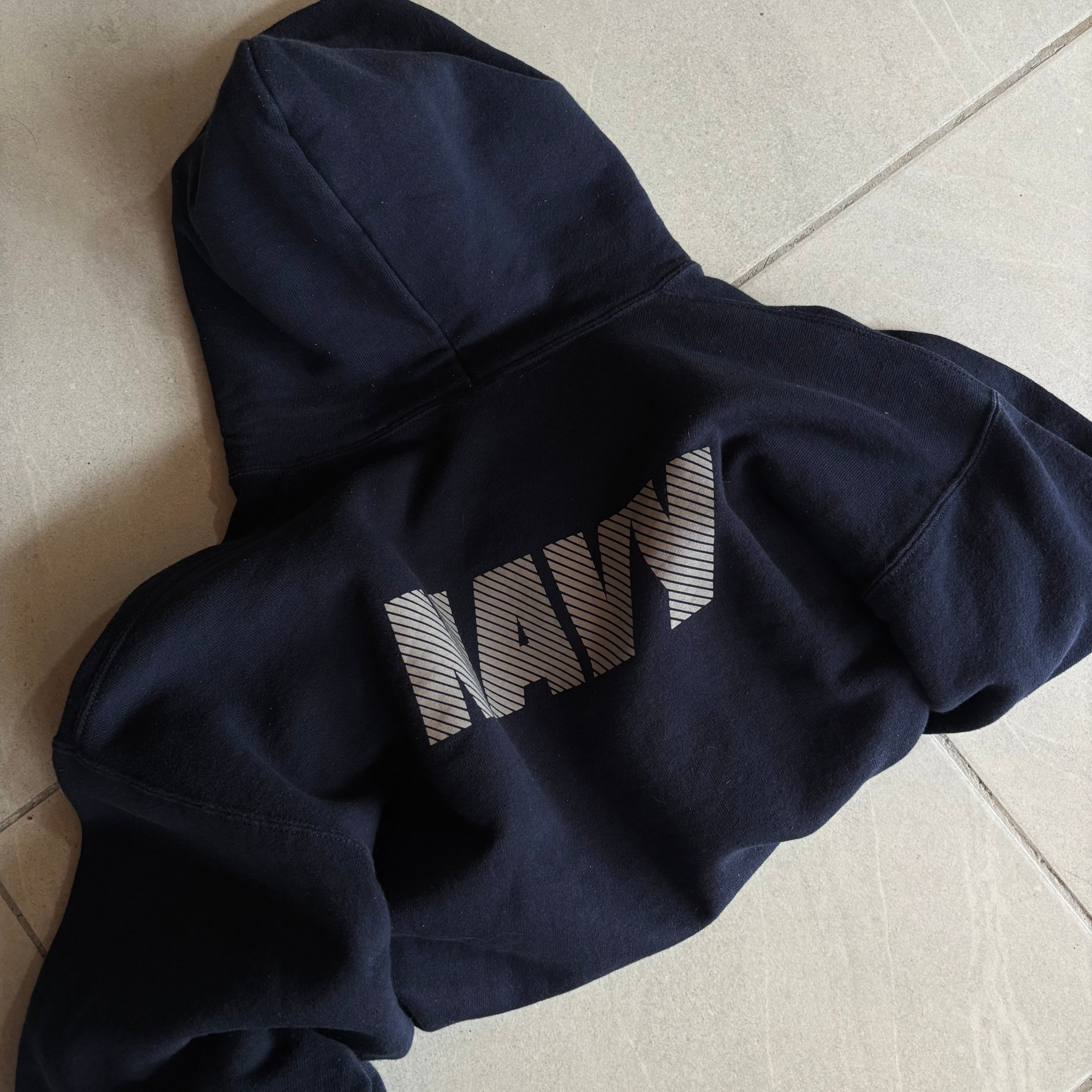 (L) NAVY VINTAGE HOODIE REFLECTIVA