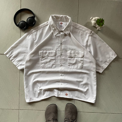 (Xl) Dickies Button Tee - White