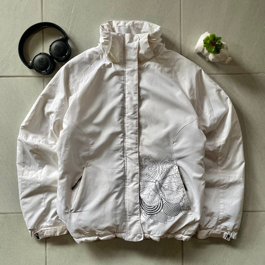 (M fit L) Puffer Jacket Polilla Full White Ajustable