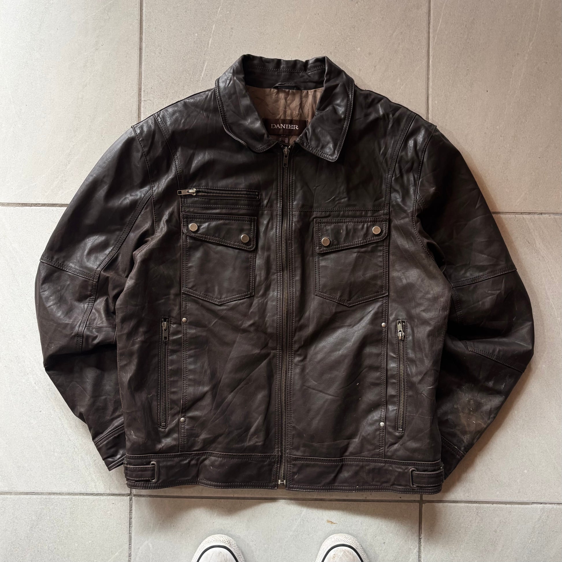 (L) DANIER LEATHER JACKET MOCCA