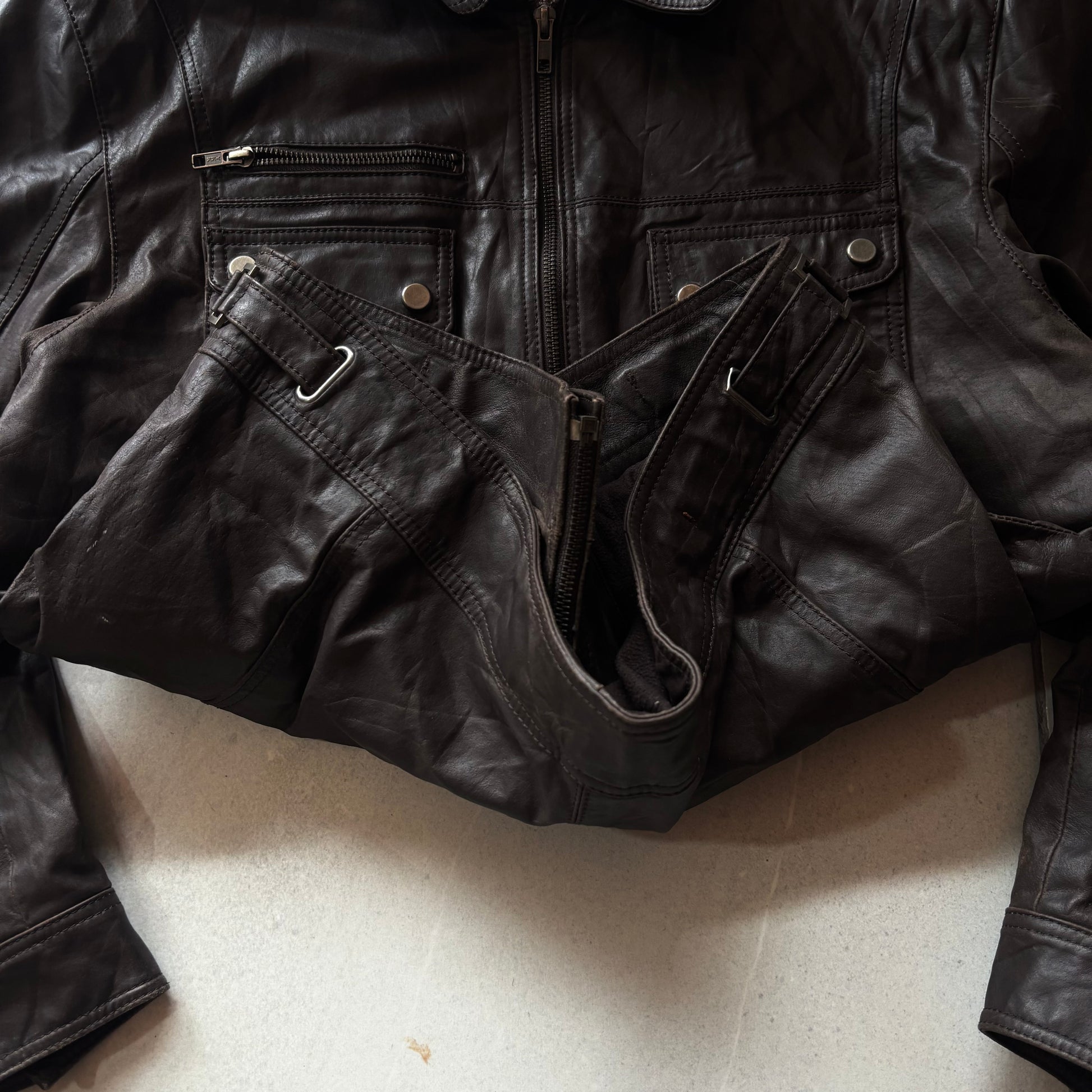 (L) DANIER LEATHER JACKET MOCCA