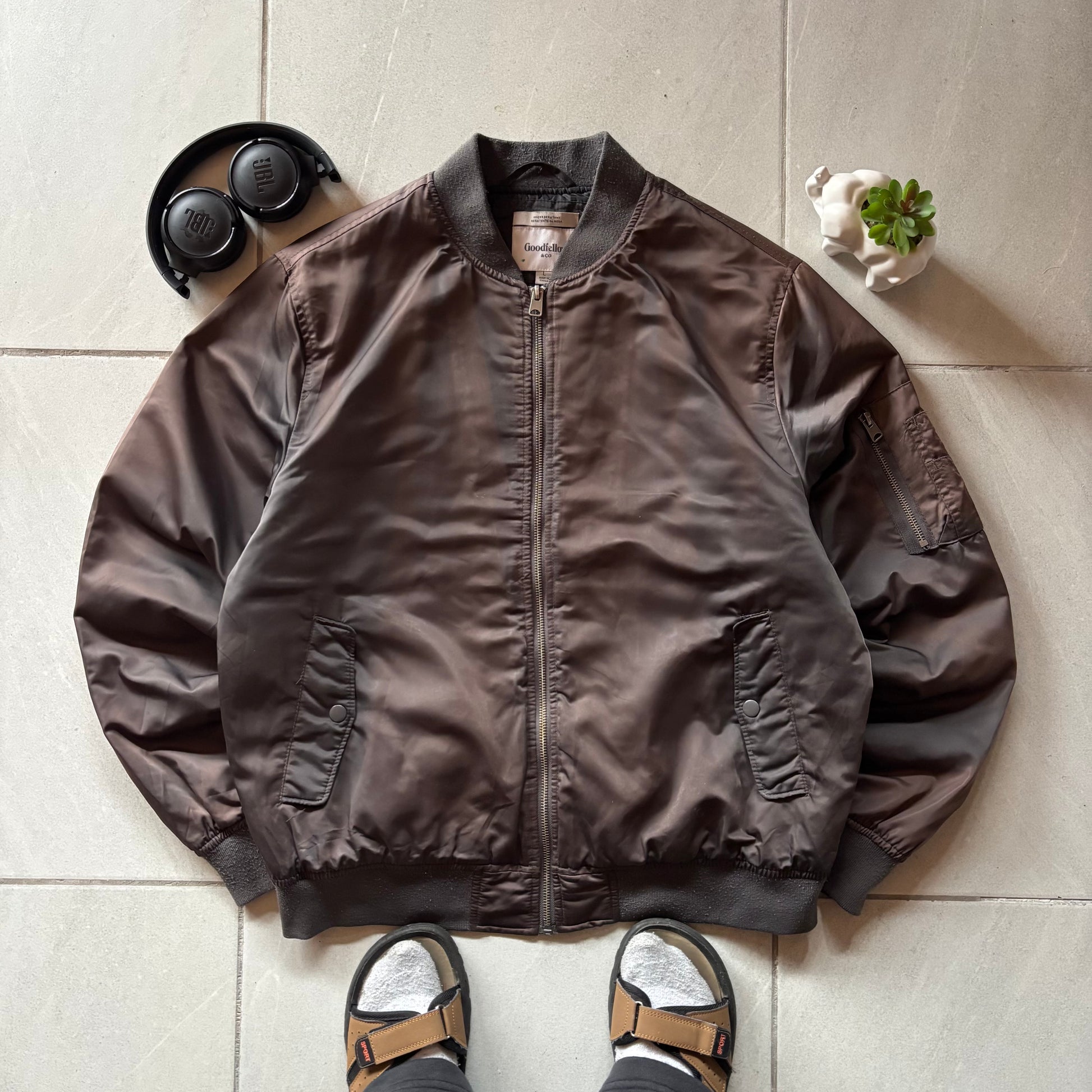 (L) BOMBER JACKET SUN FADED