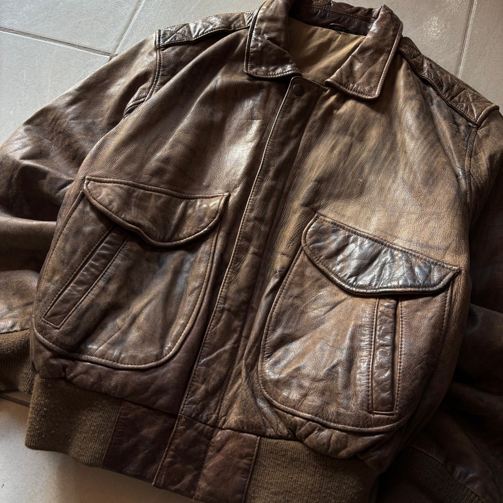 (M BOXY) VINTAGE HUNT CLUB PERFECT LEATHER JACKET