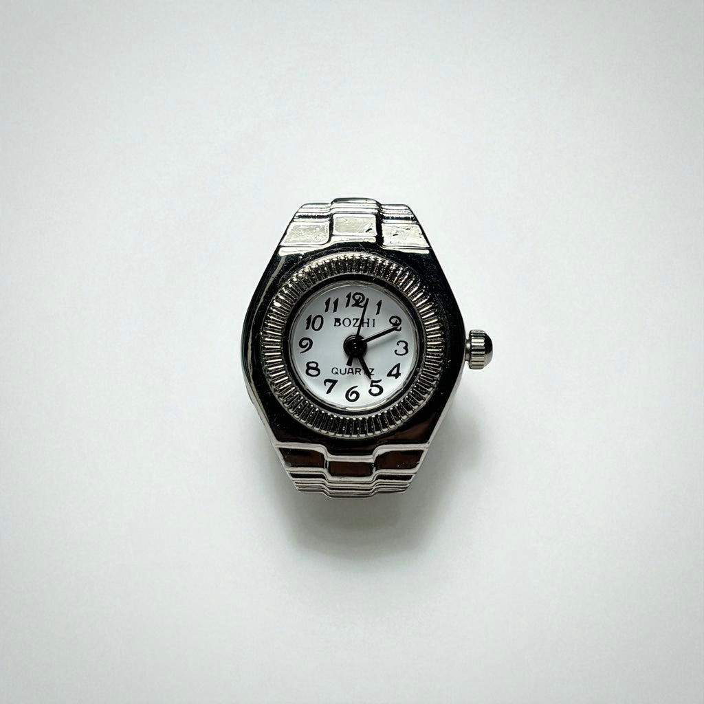 RING WATCH SILVER WHITE
