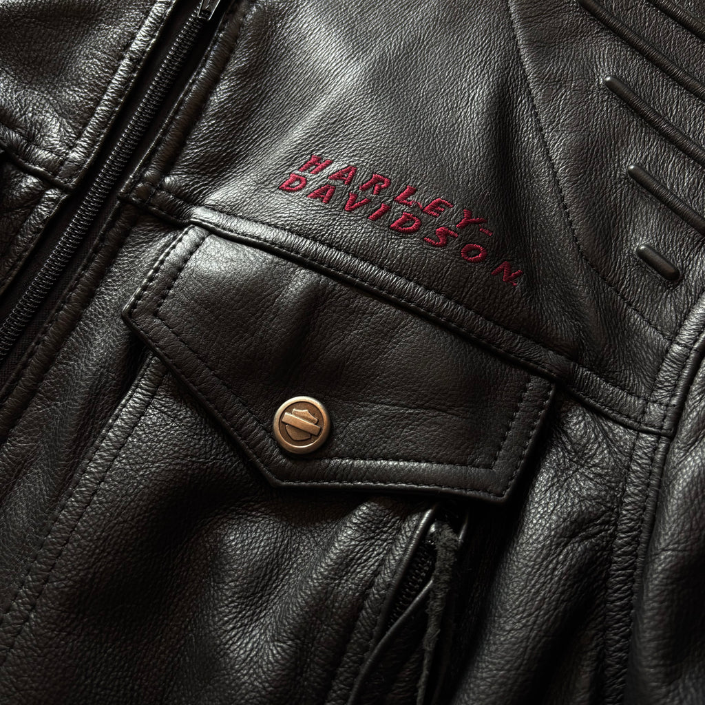 (S FIT M BOXY) HARLEY DAVIDSON MOTORCYCLE LEATHER JACKET
