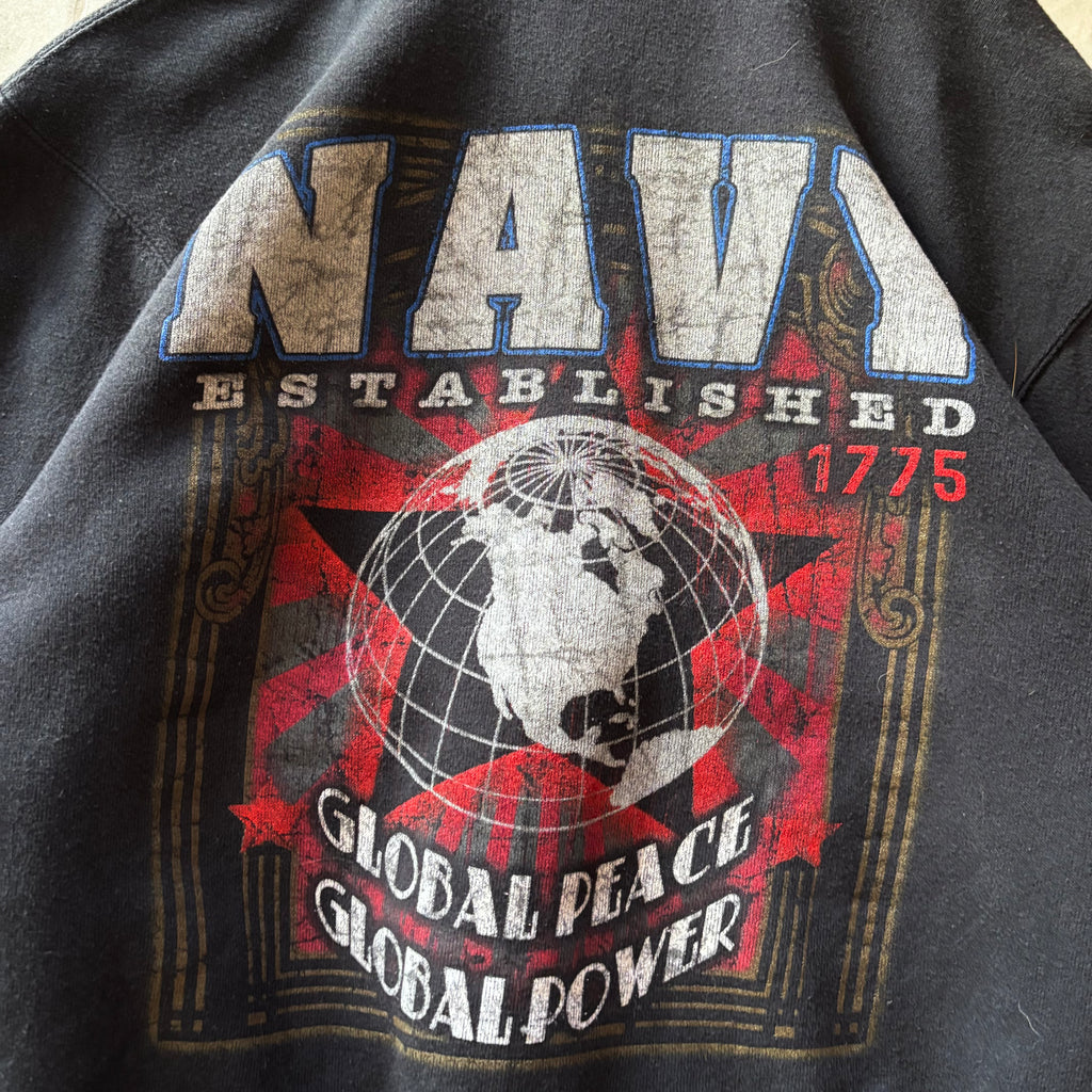 (L) NAVY VINTAGE HOODIE FULL ZIP