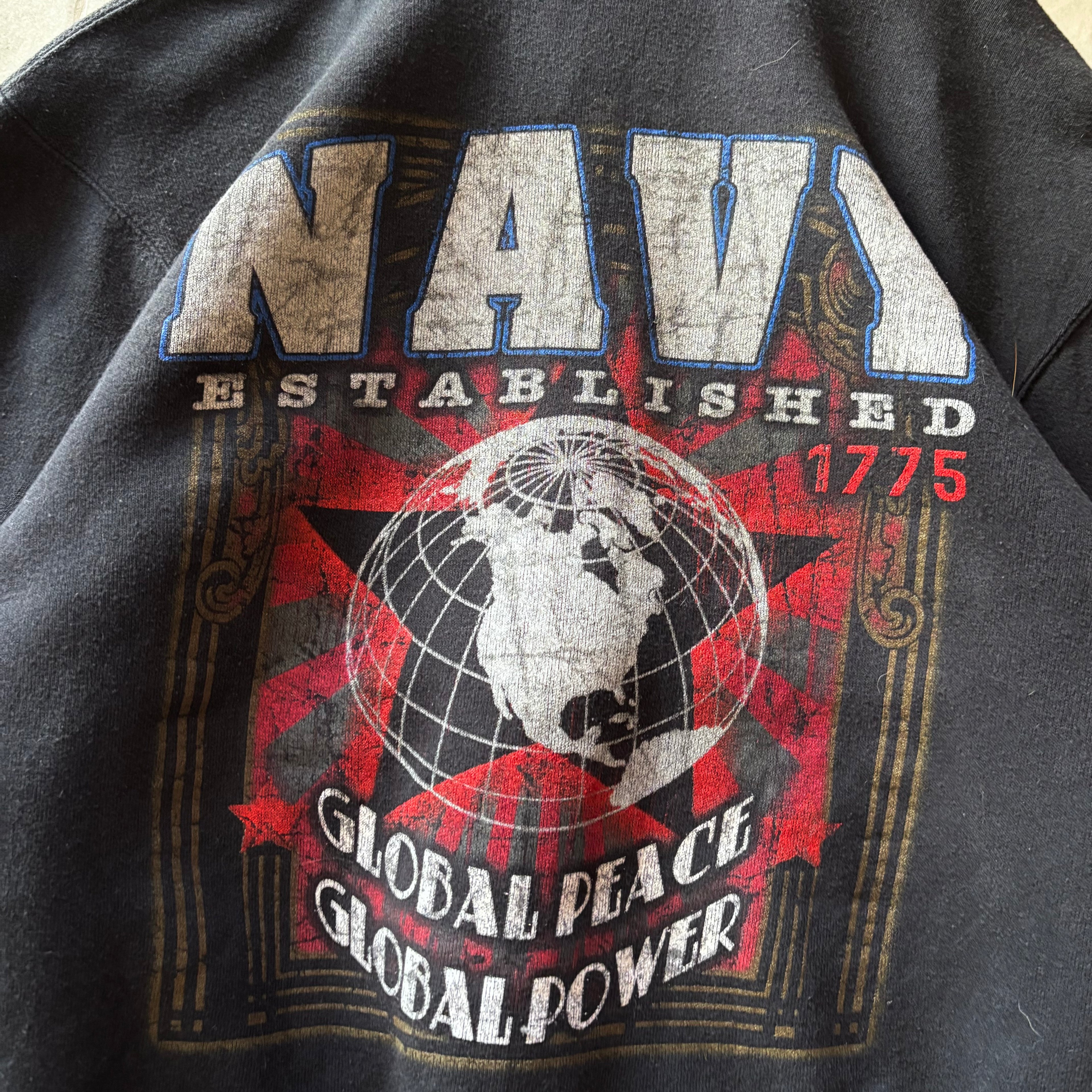 (L) NAVY VINTAGE HOODIE FULL ZIP