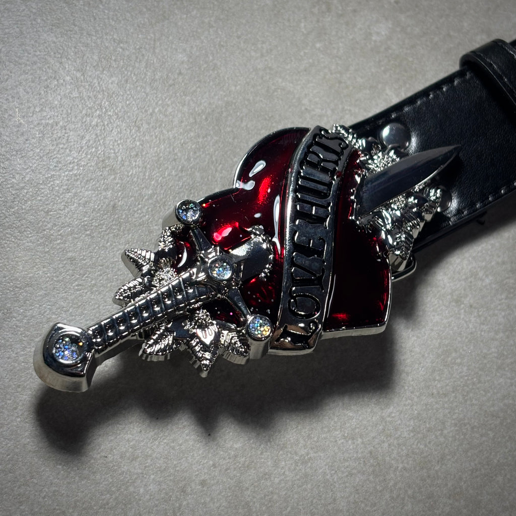 HEARTS LOVE LEATHER BELT