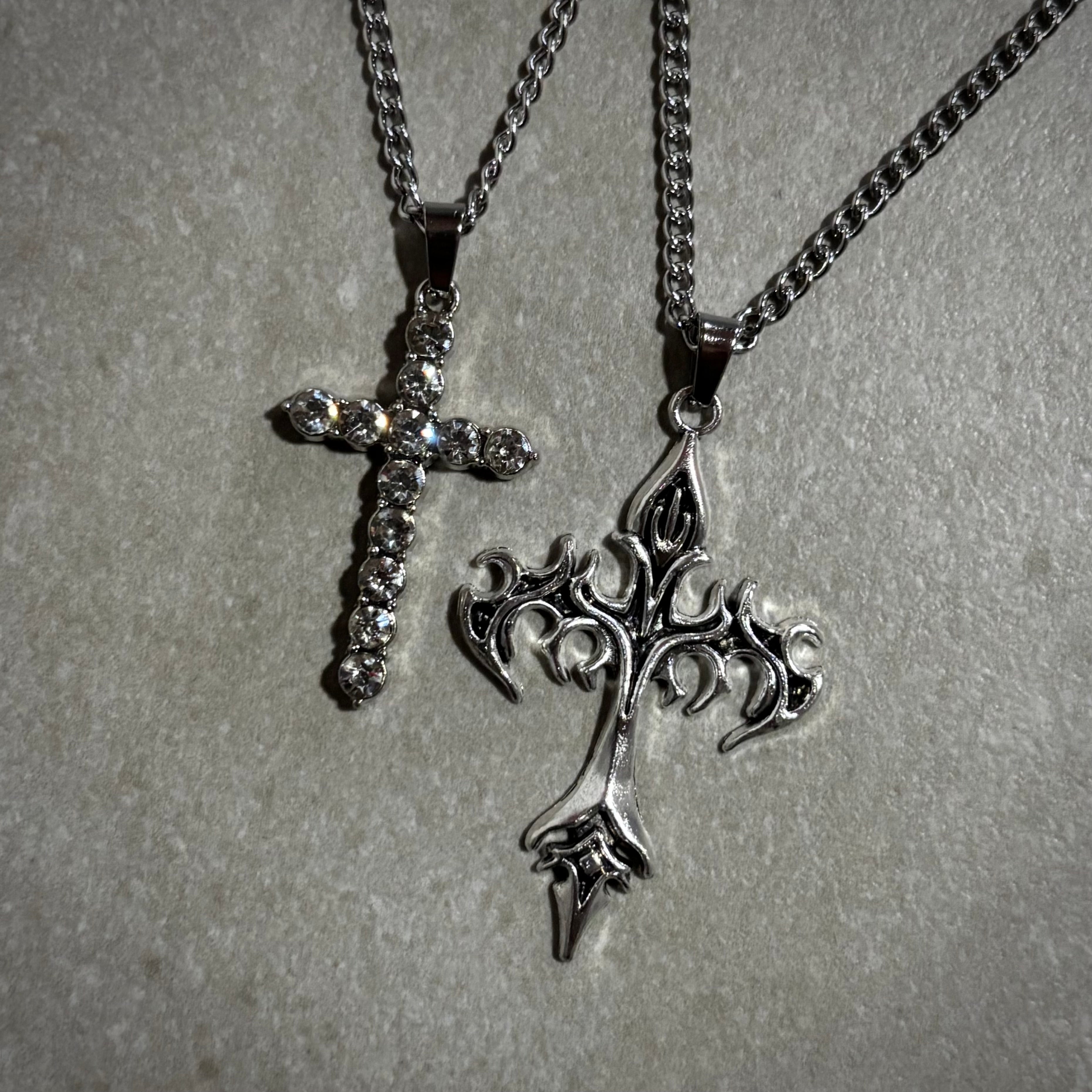 FLAME CROSS NECKLACE (PACK 2)