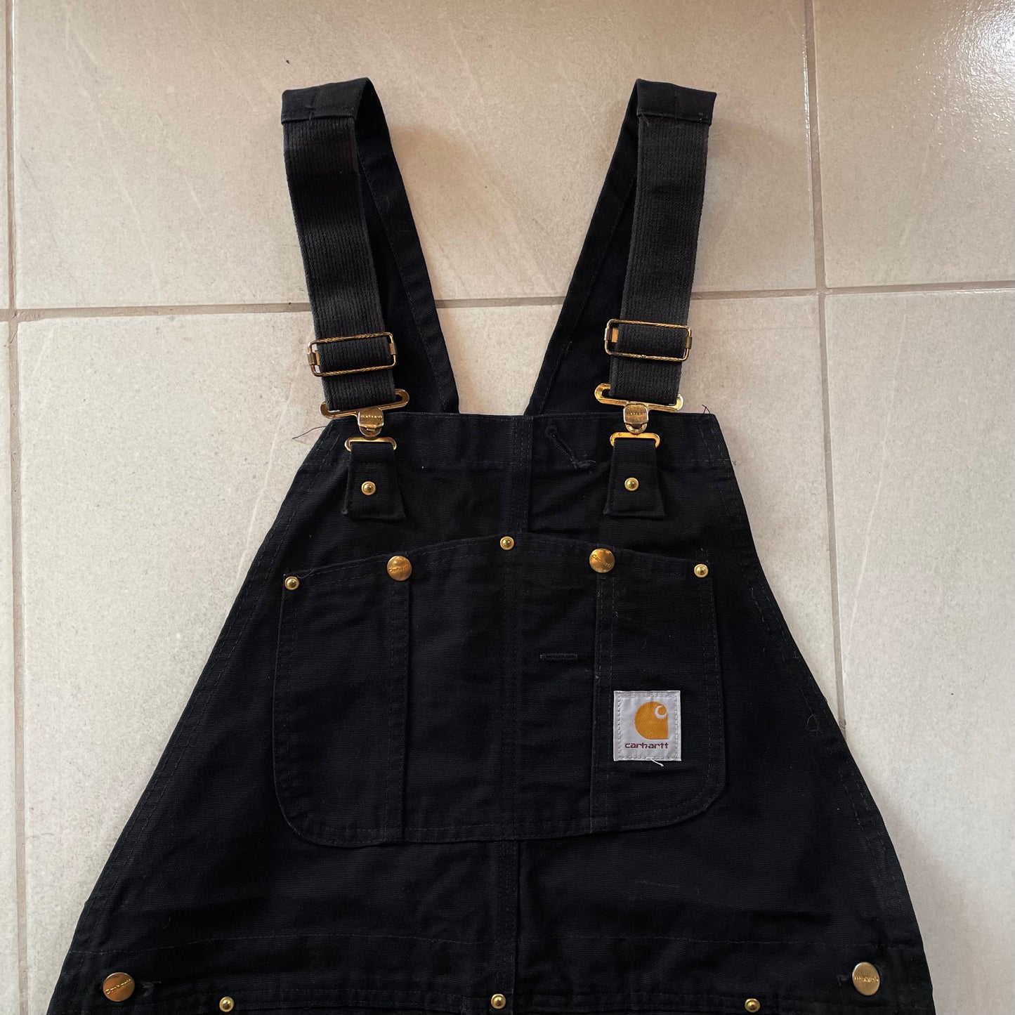 (32/32) CARHARTT OVEROL FULL BLACK DK - NEW