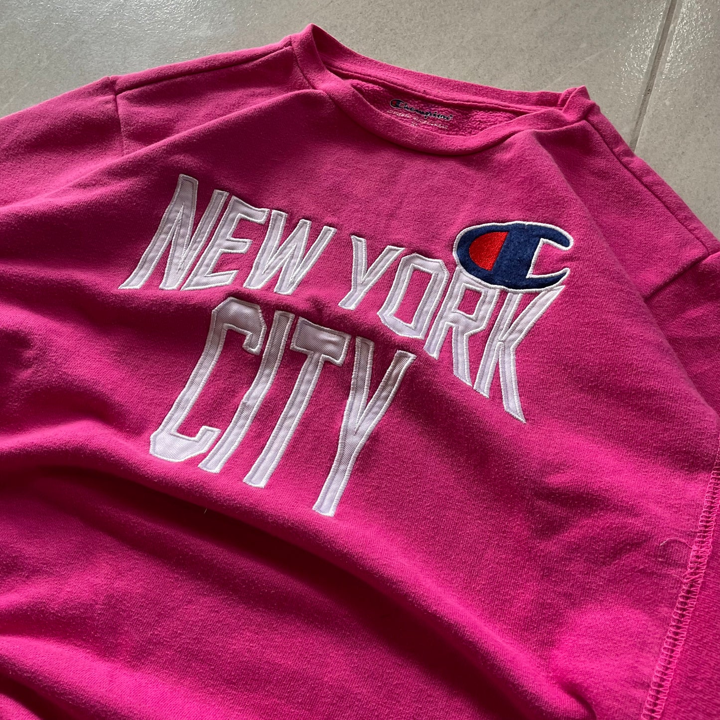 (M boxy) Champion Crewneck Pink NYC