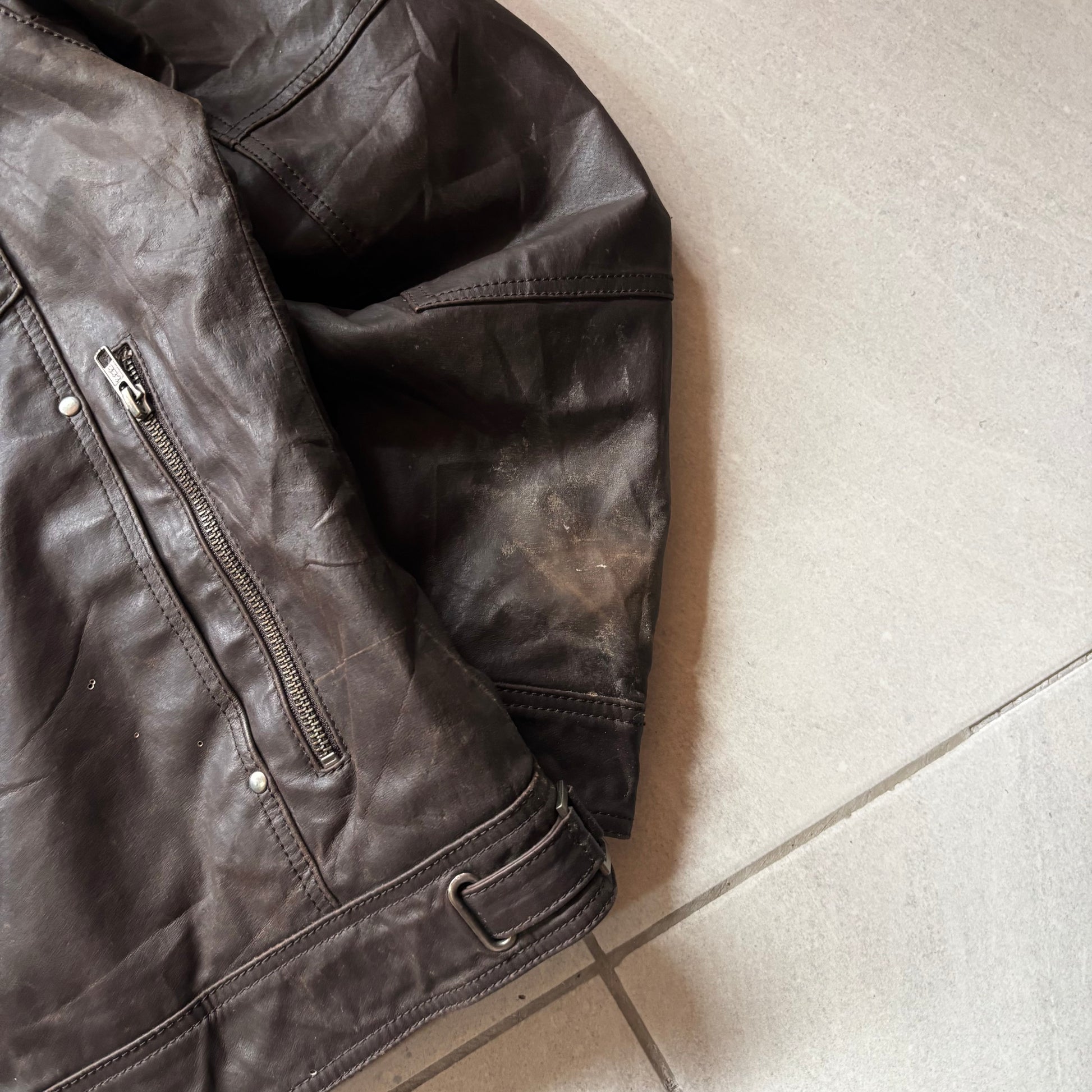 (L) DANIER LEATHER JACKET MOCCA