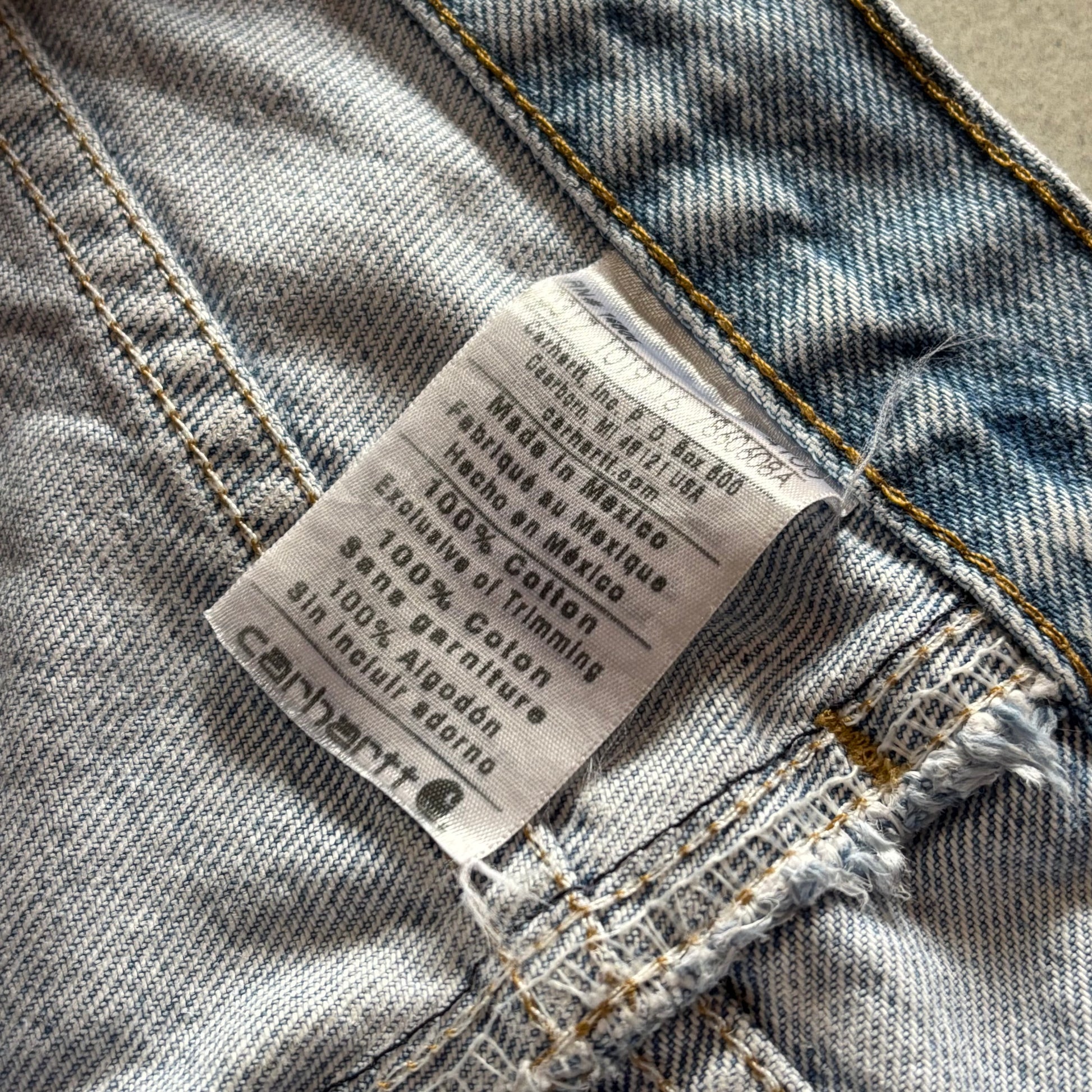 (36/32) CARHARTT BIG LOGO DENIM WORK PANT