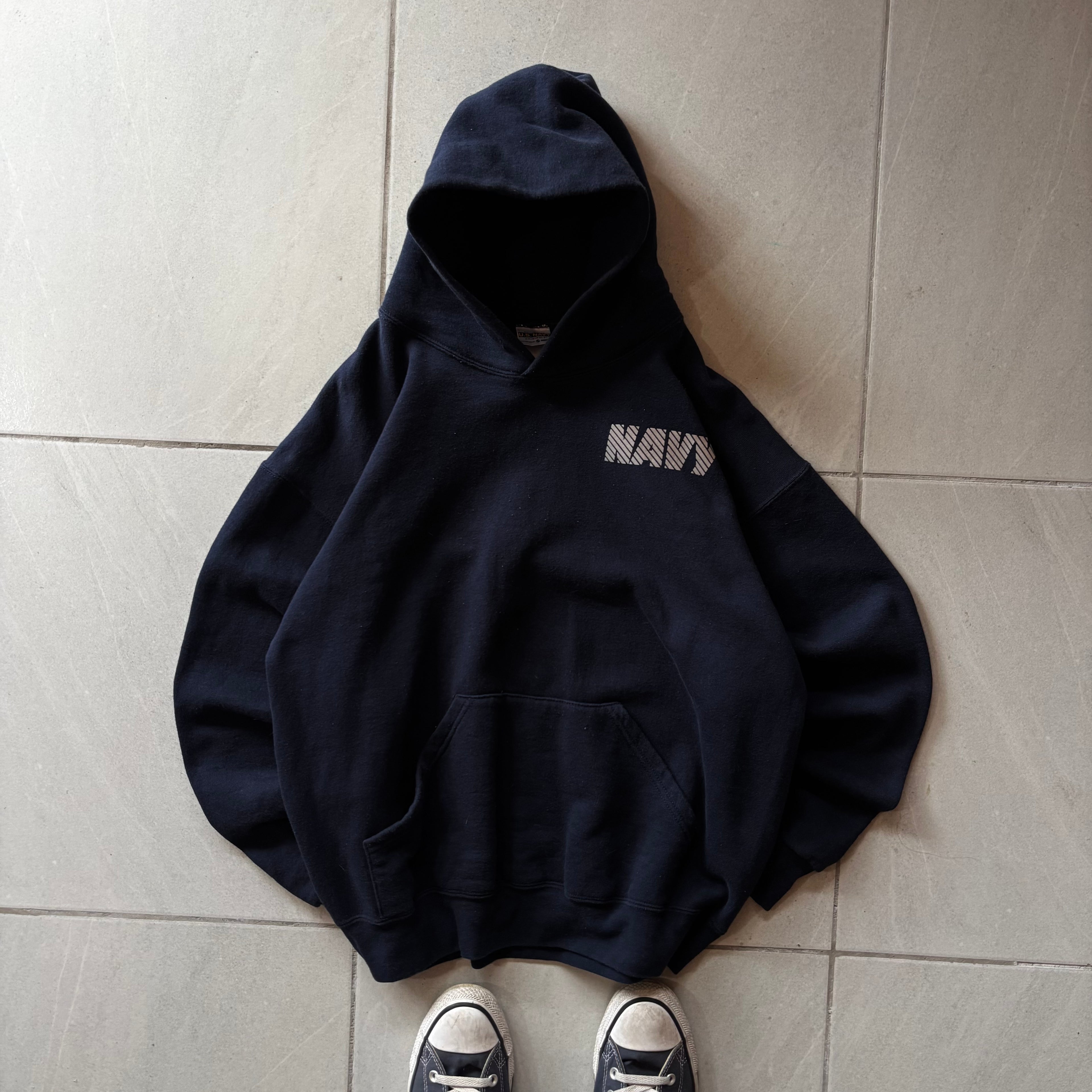 (L) NAVY VINTAGE HOODIE REFLECTIVA