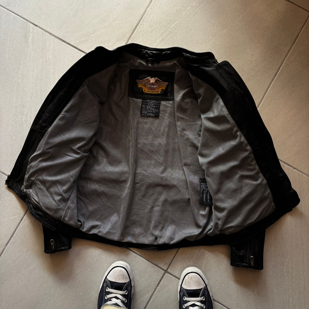(S FIT M BOXY) HARLEY DAVIDSON MOTORCYCLE LEATHER JACKET