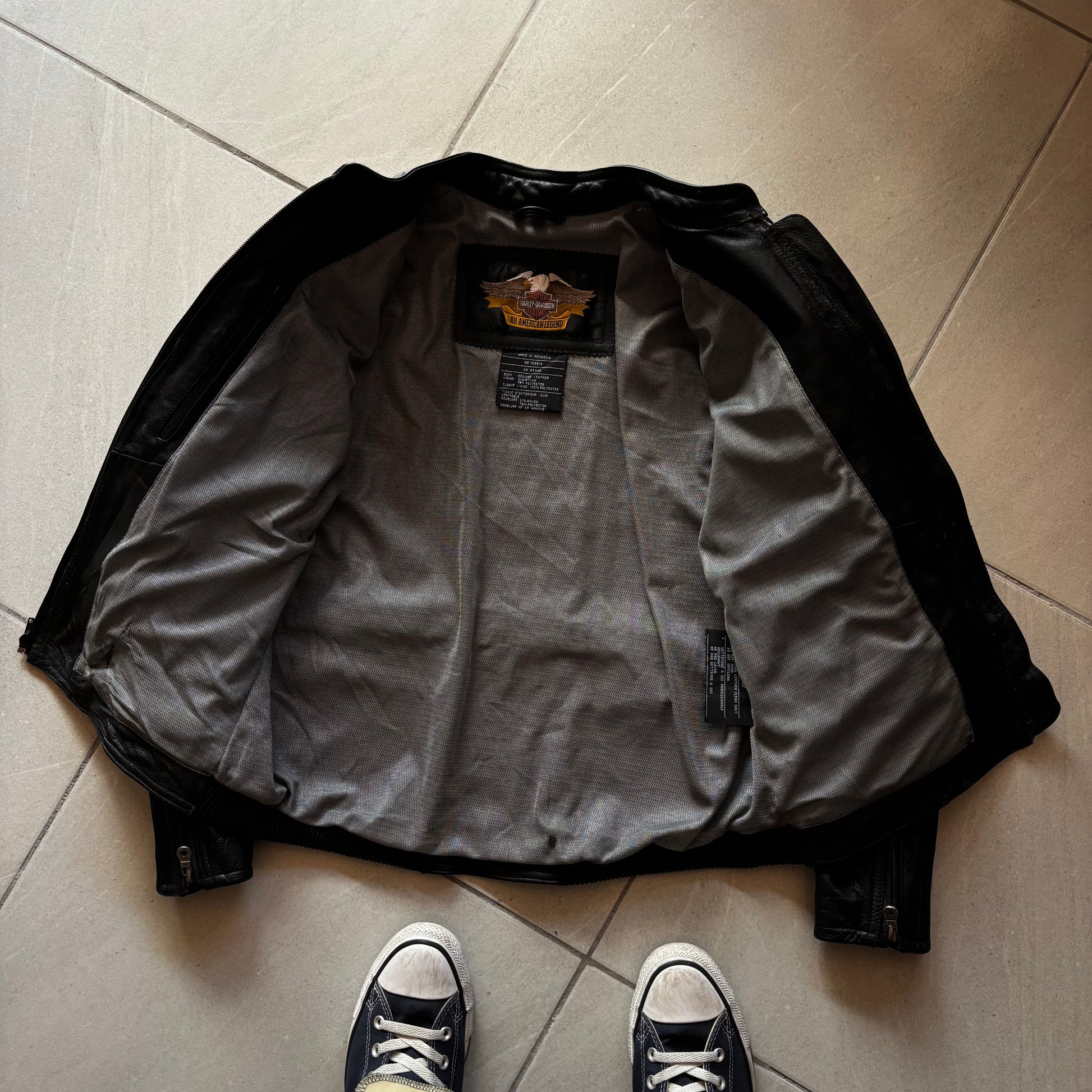 (S FIT M BOXY) HARLEY DAVIDSON MOTORCYCLE LEATHER JACKET
