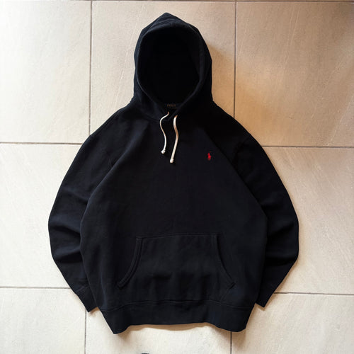 (Xl) RALPH LAUREN HOODIE FULL BLACK - NEW