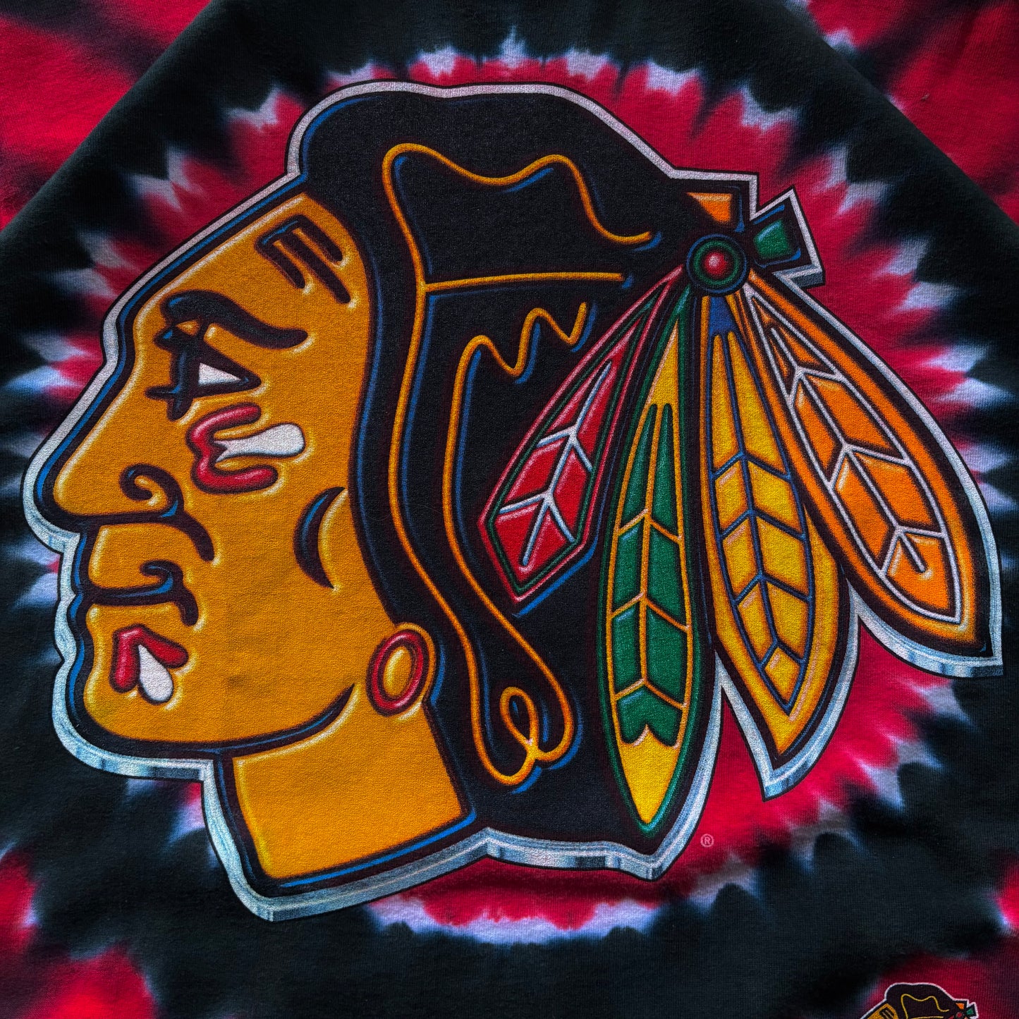 (M FIT L) VINTAGE AOP LIQUID BLUE NHL CHICAGO BLACKHAWKS