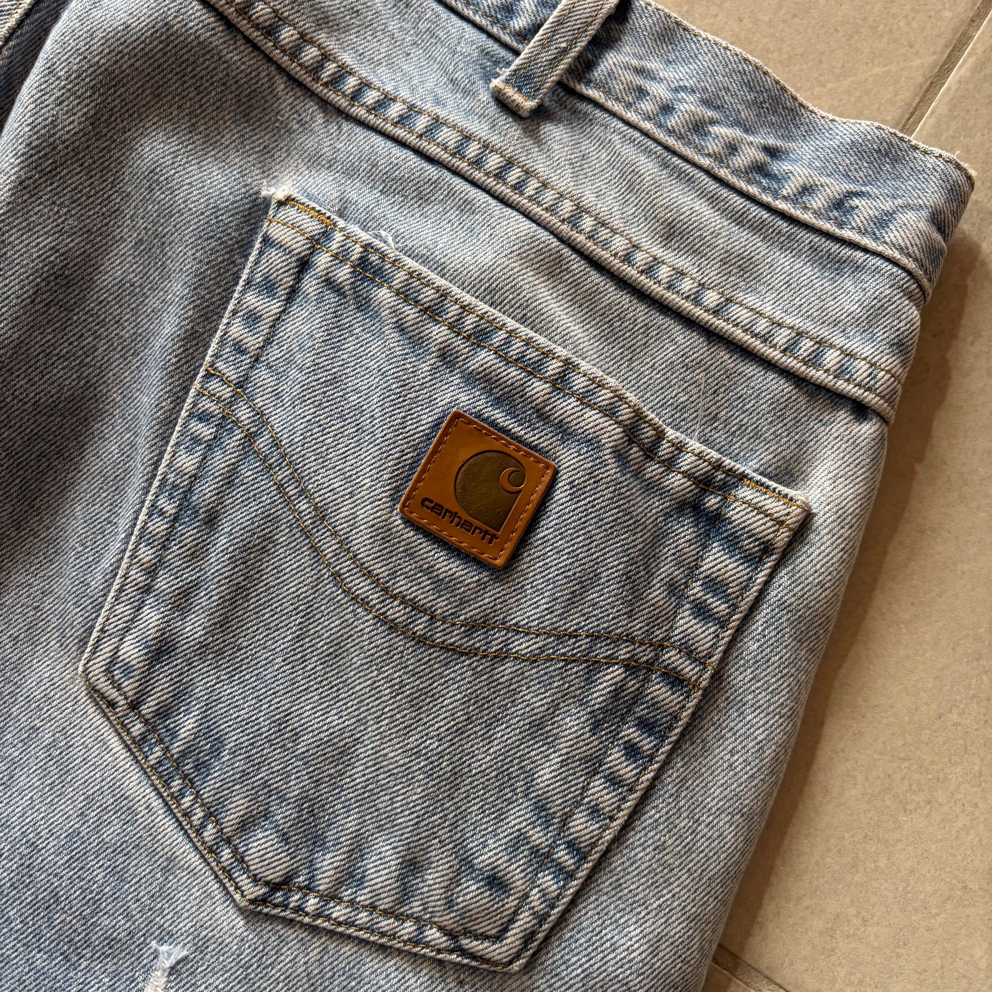 (36/32) CARHARTT BIG LOGO DENIM WORK PANT